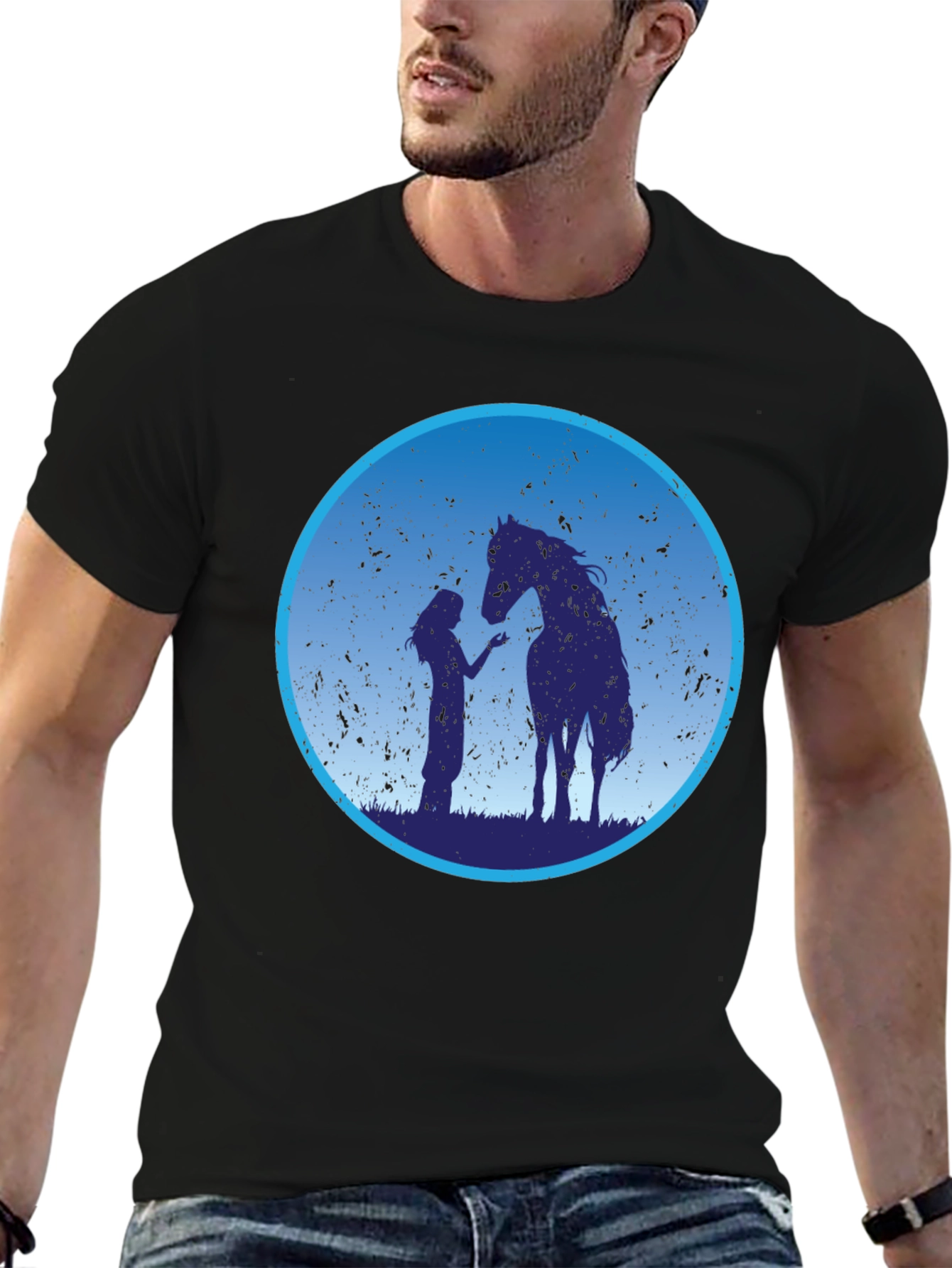 Horse & Girl Graphic Tee - Silhouette Design