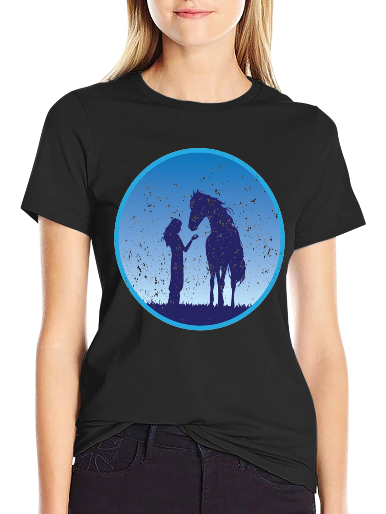 Horse & Girl Graphic Tee - Silhouette Design