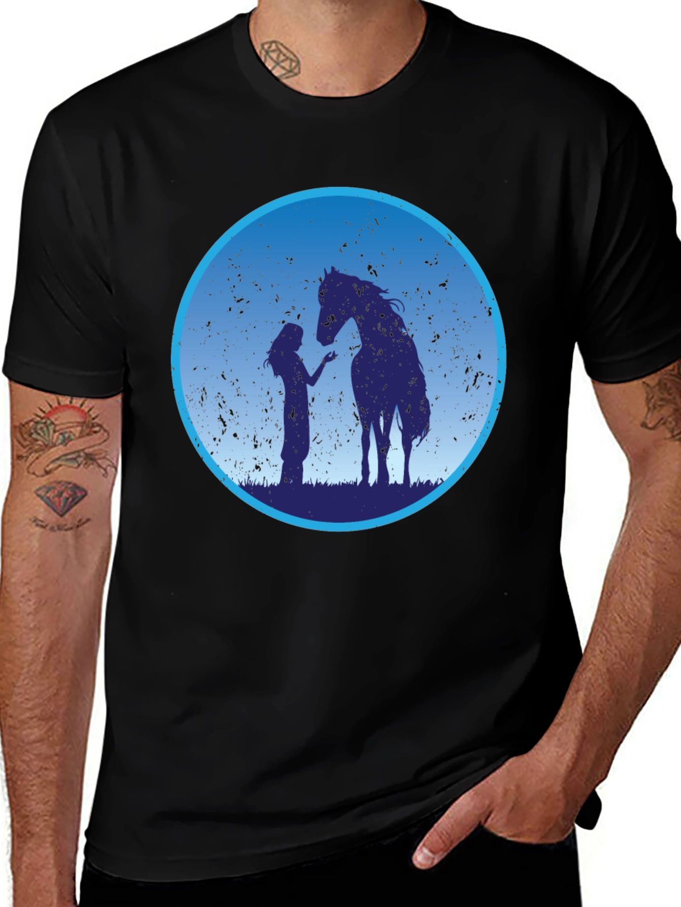 Horse & Girl Graphic Tee - Silhouette Design