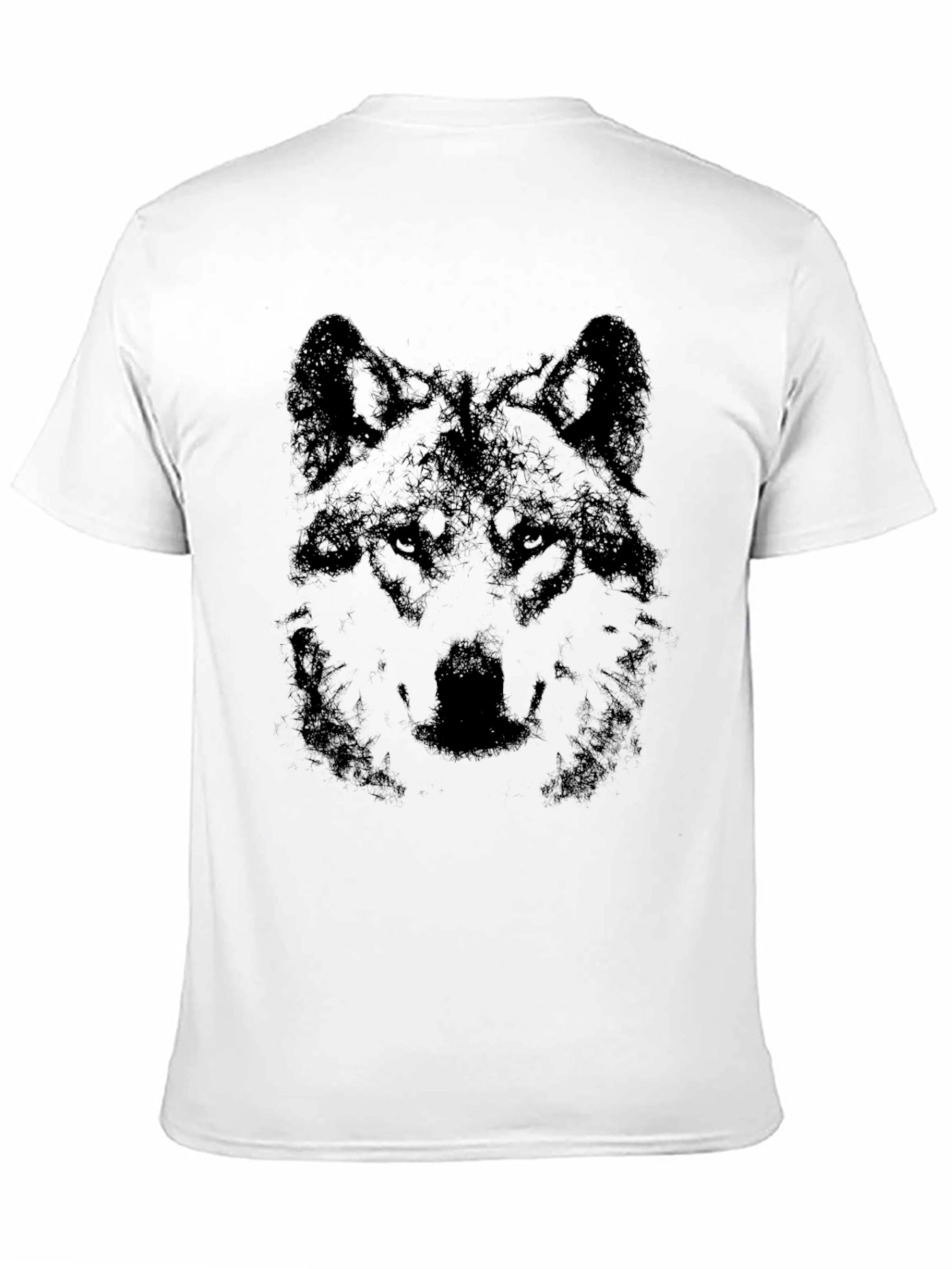 Black Wolf Graphic Print Tee - Mens Short Sleeve T-Shirt