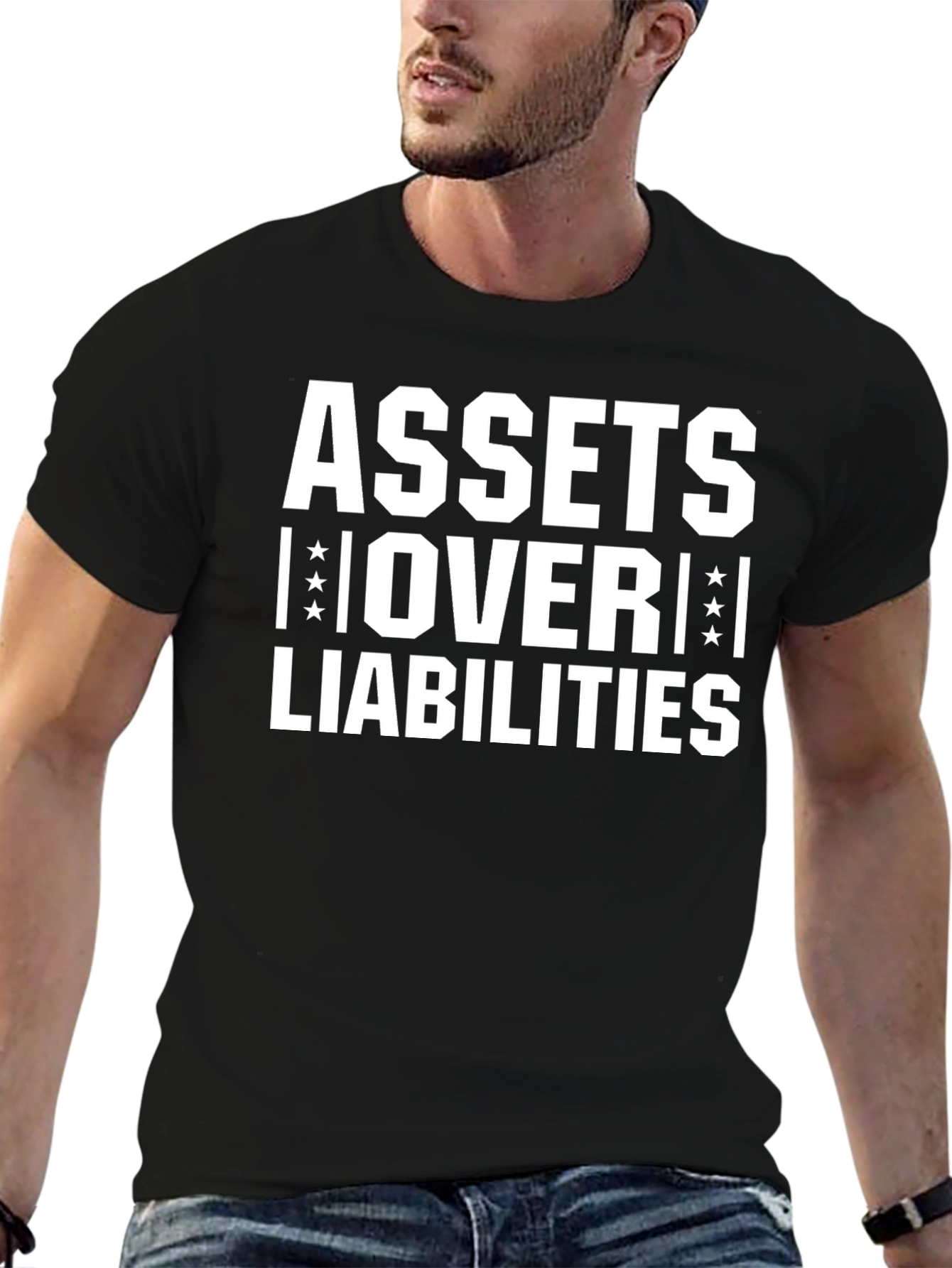 Assets Over Liabilities Graphic Tee - Black