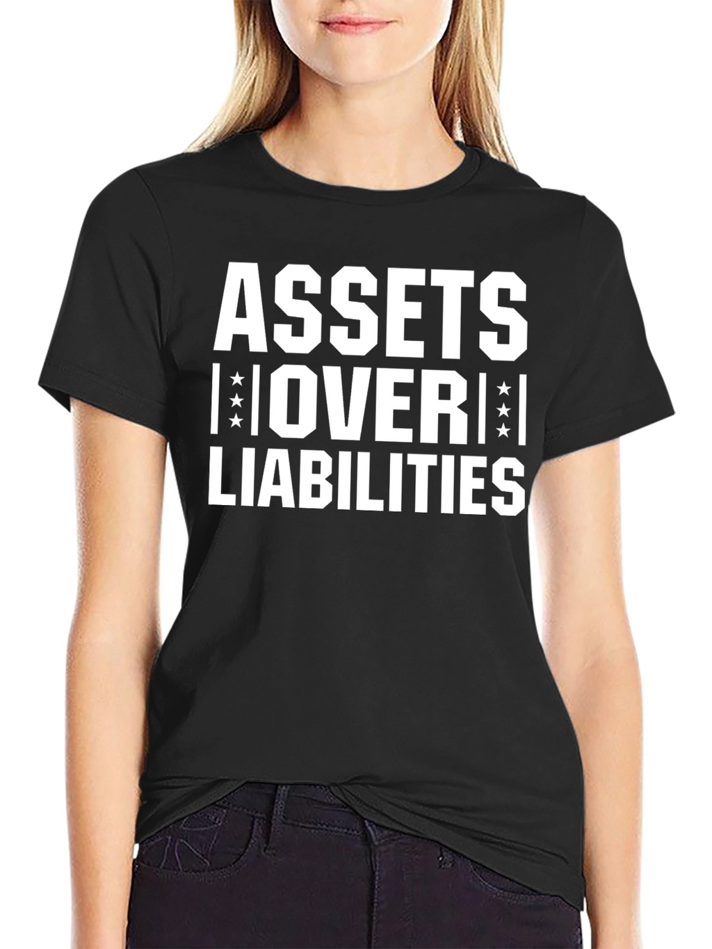 Assets Over Liabilities Graphic Tee - Black