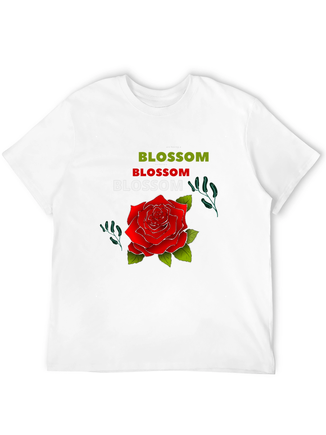Blossom Rose Graphic Tee - Mens Black T-Shirt