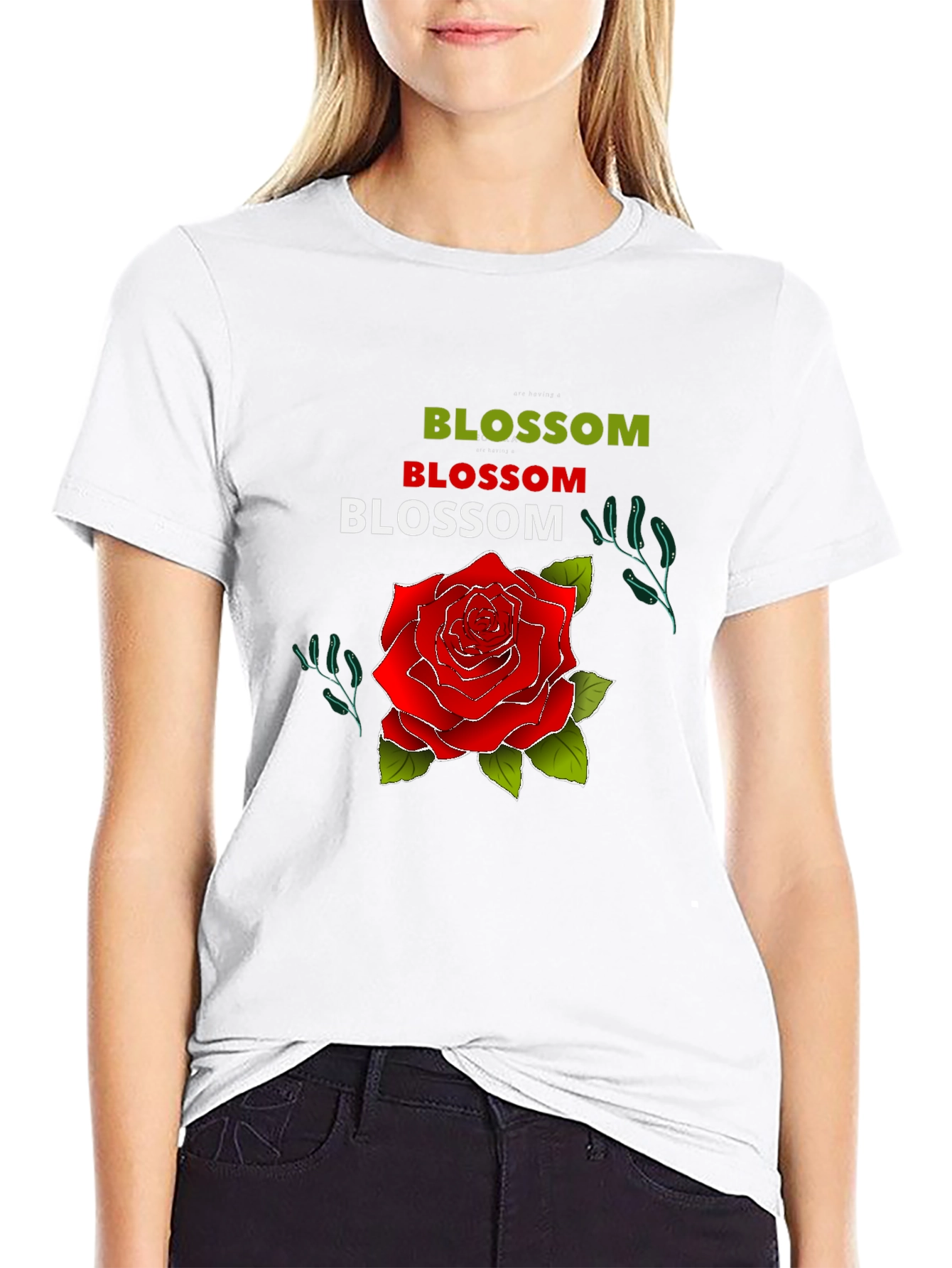 Blossom Rose Graphic Tee - Mens Black T-Shirt