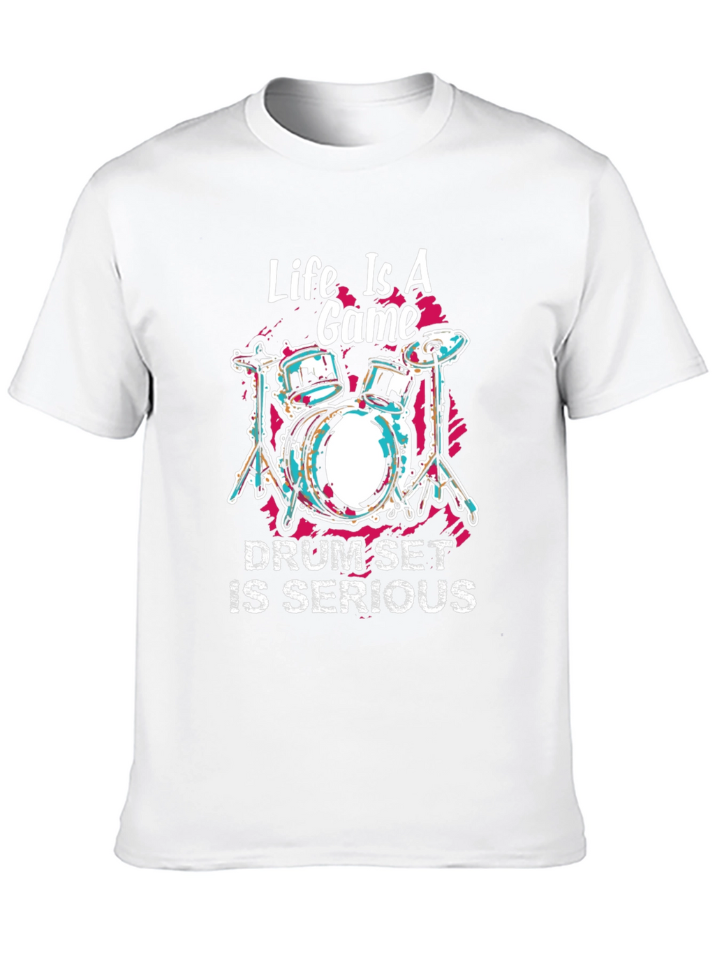 Life is a Game Drum Set Graphic T-Shirt