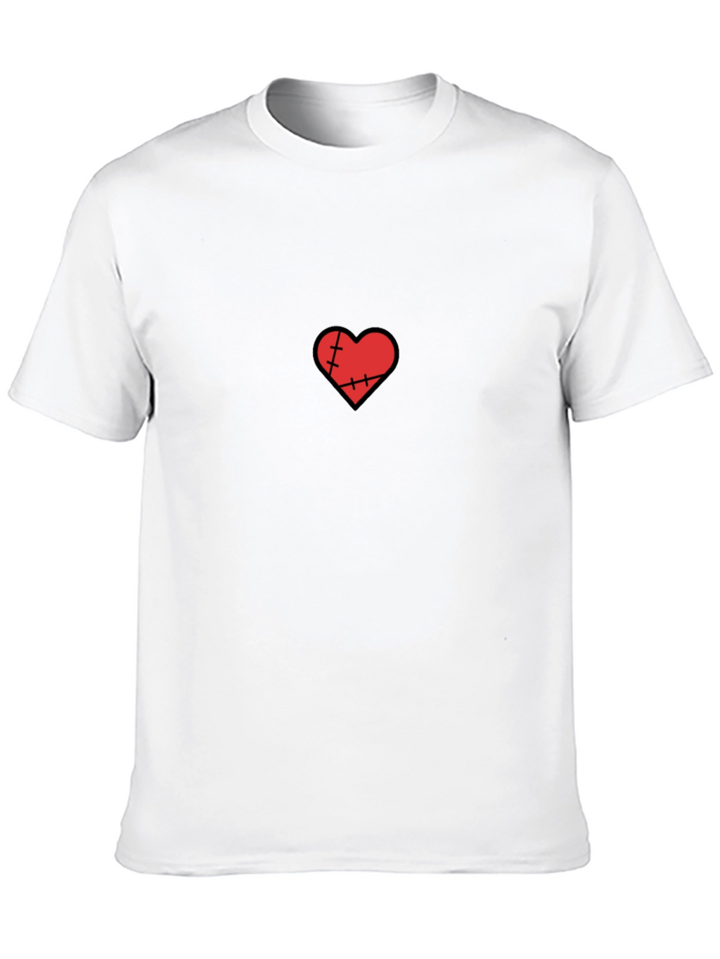 Stitched Heart Black T-Shirt