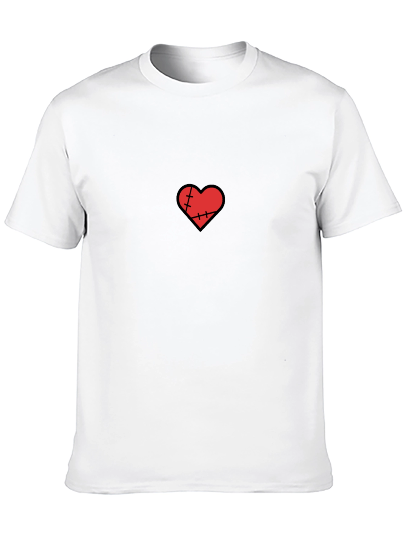 Stitched Heart Black T-Shirt