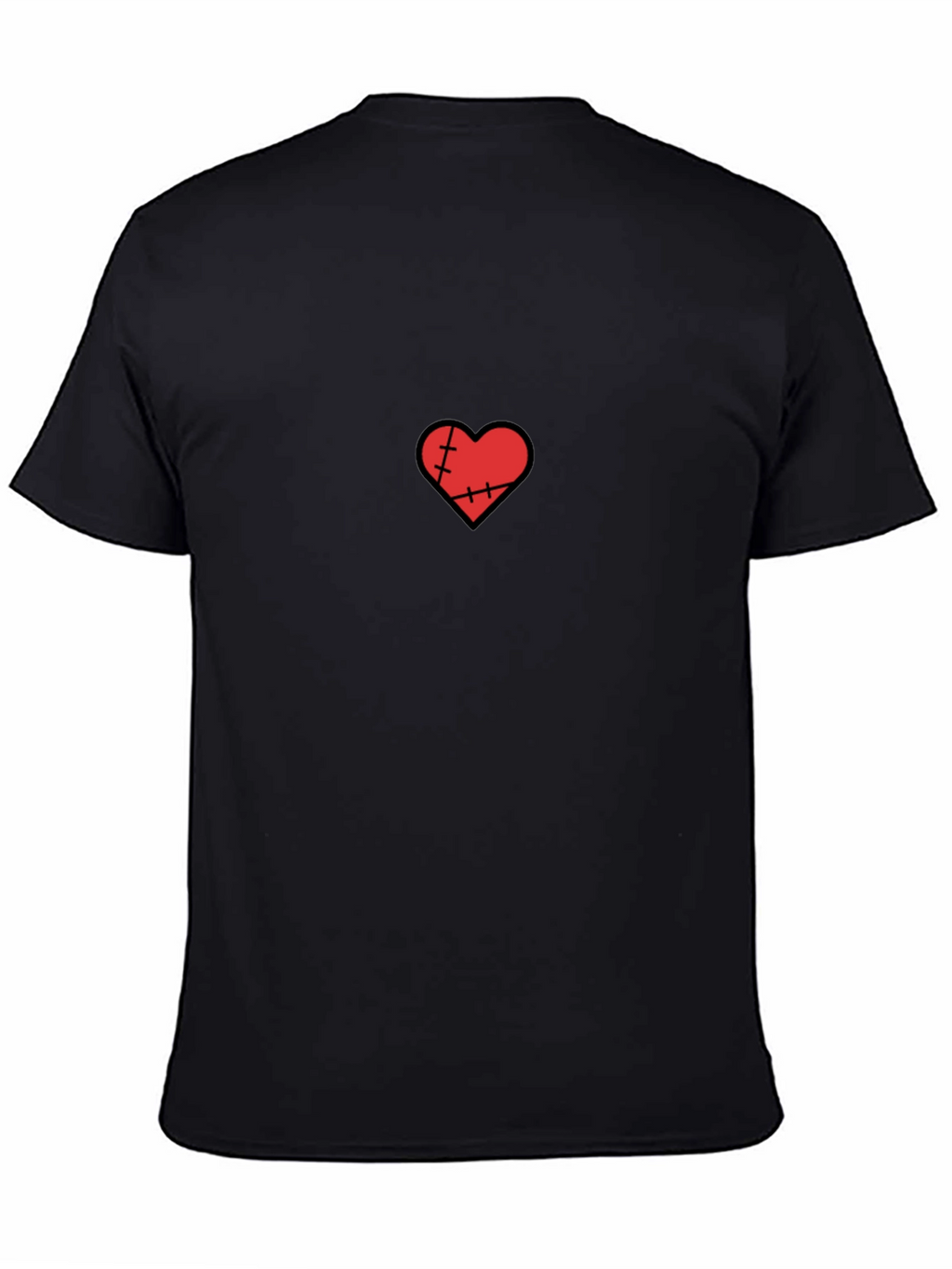 Stitched Heart Black T-Shirt