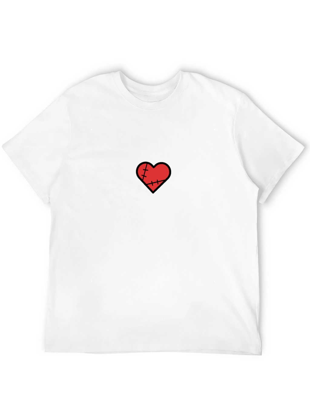 Stitched Heart Black T-Shirt