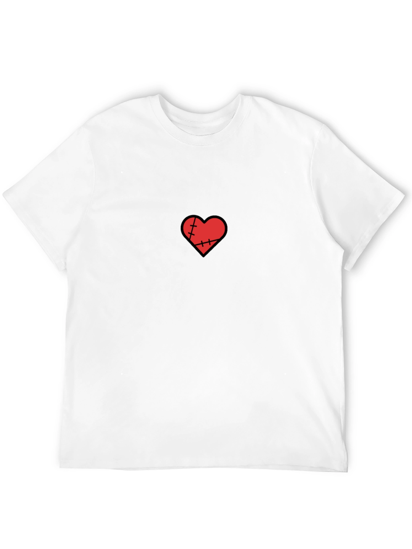 Stitched Heart Black T-Shirt
