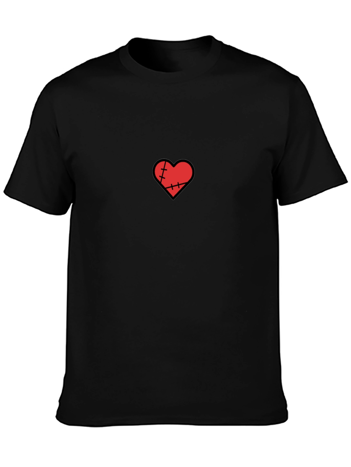 Stitched Heart Black T-Shirt
