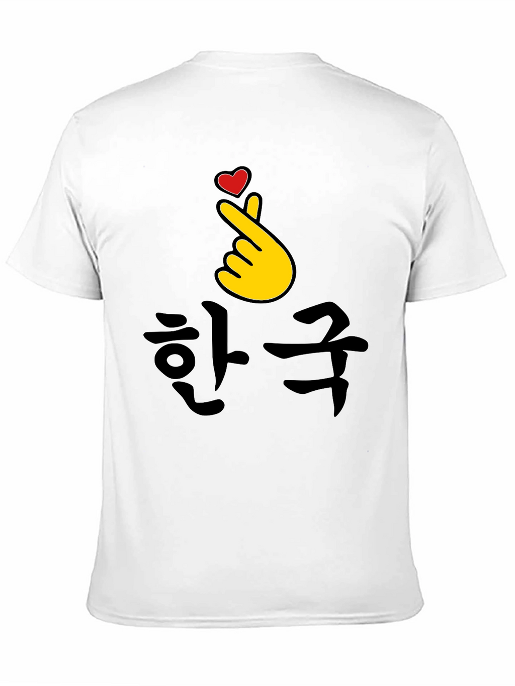 Korea Finger Heart T-Shirt - Black Cotton Tee