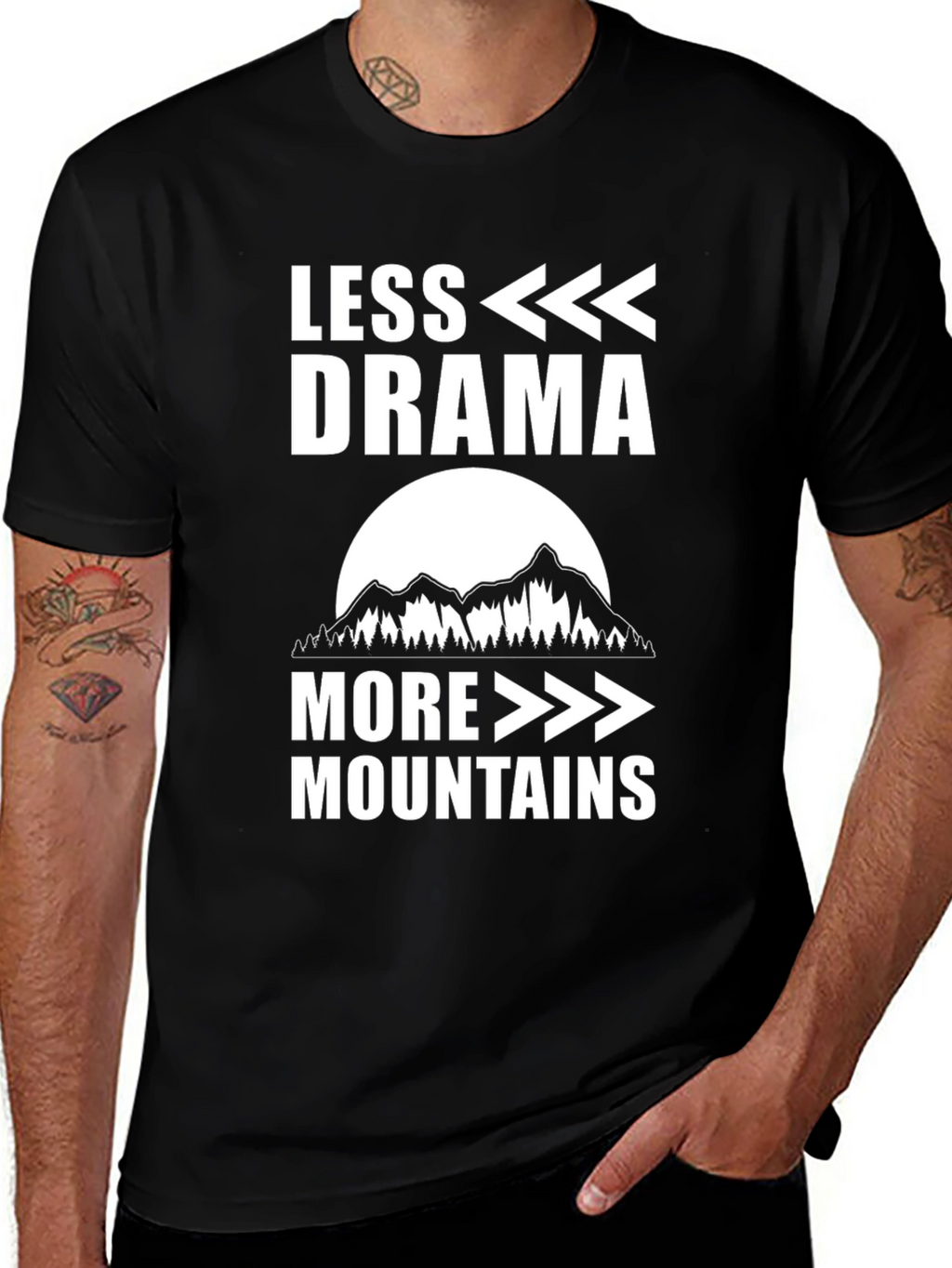 Less Drama More Mountains Graphic Tee