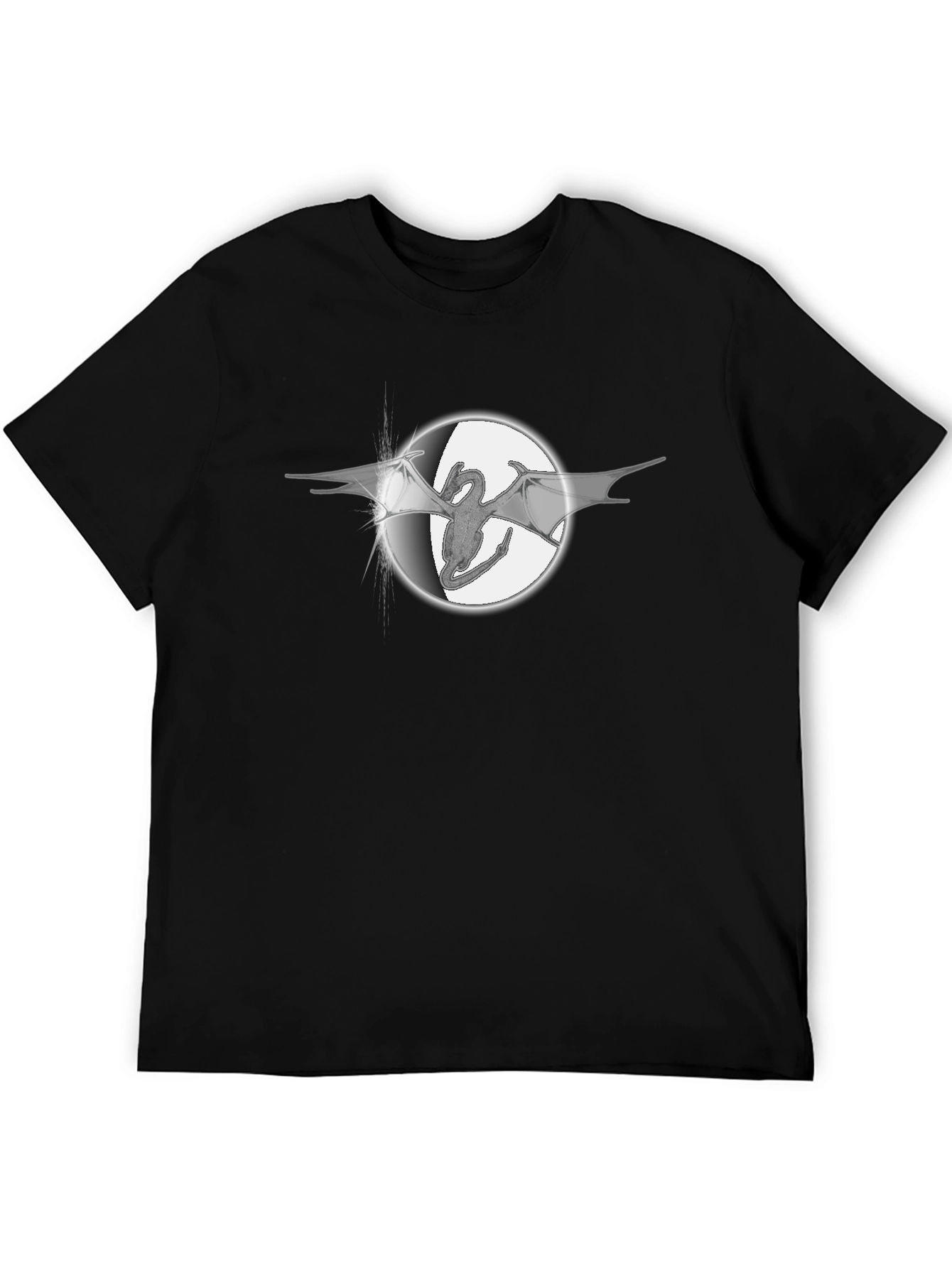 Dragon Circle Graphic Tee - Black Cotton Blend