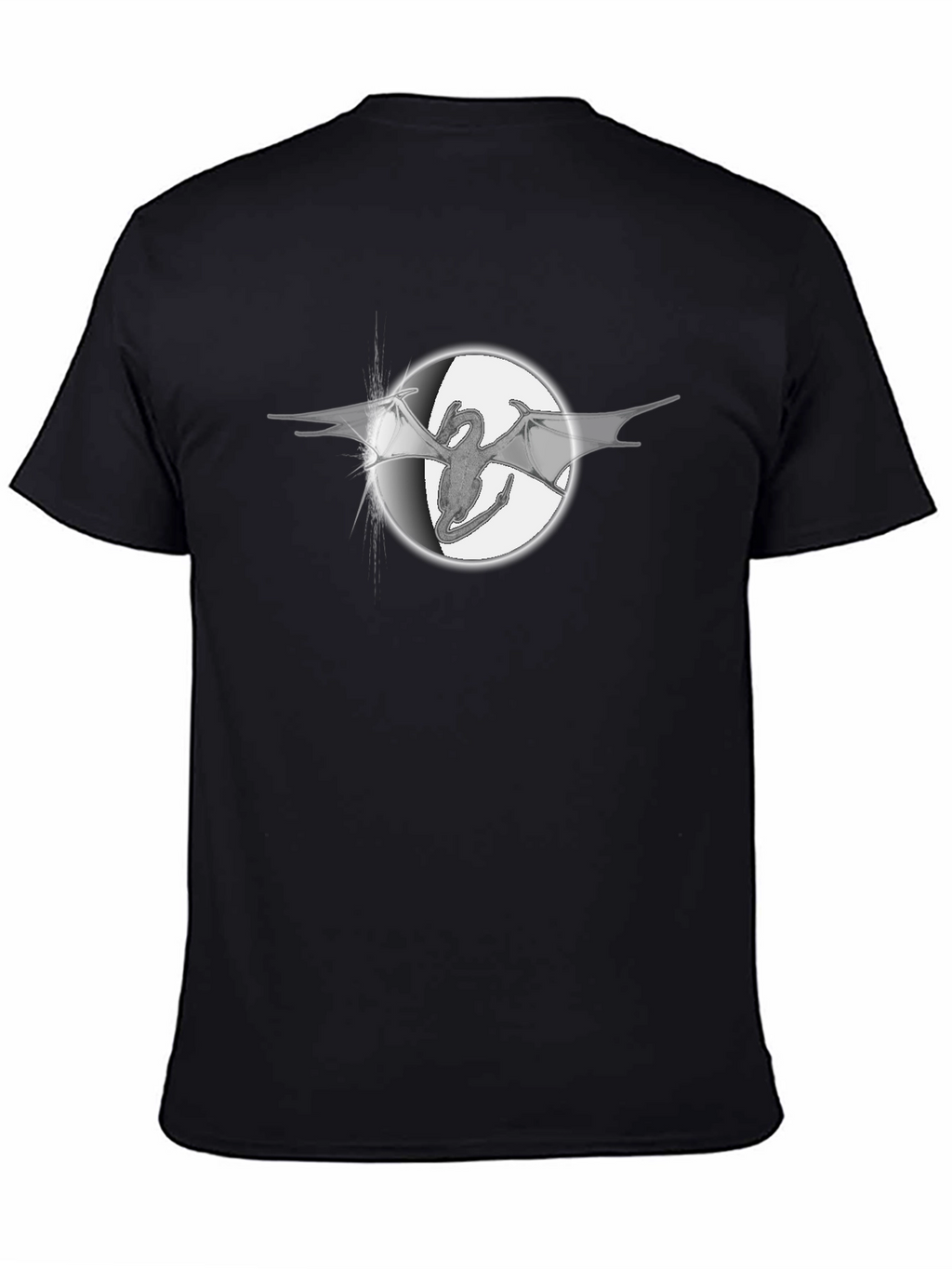 Dragon Circle Graphic Tee - Black Cotton Blend