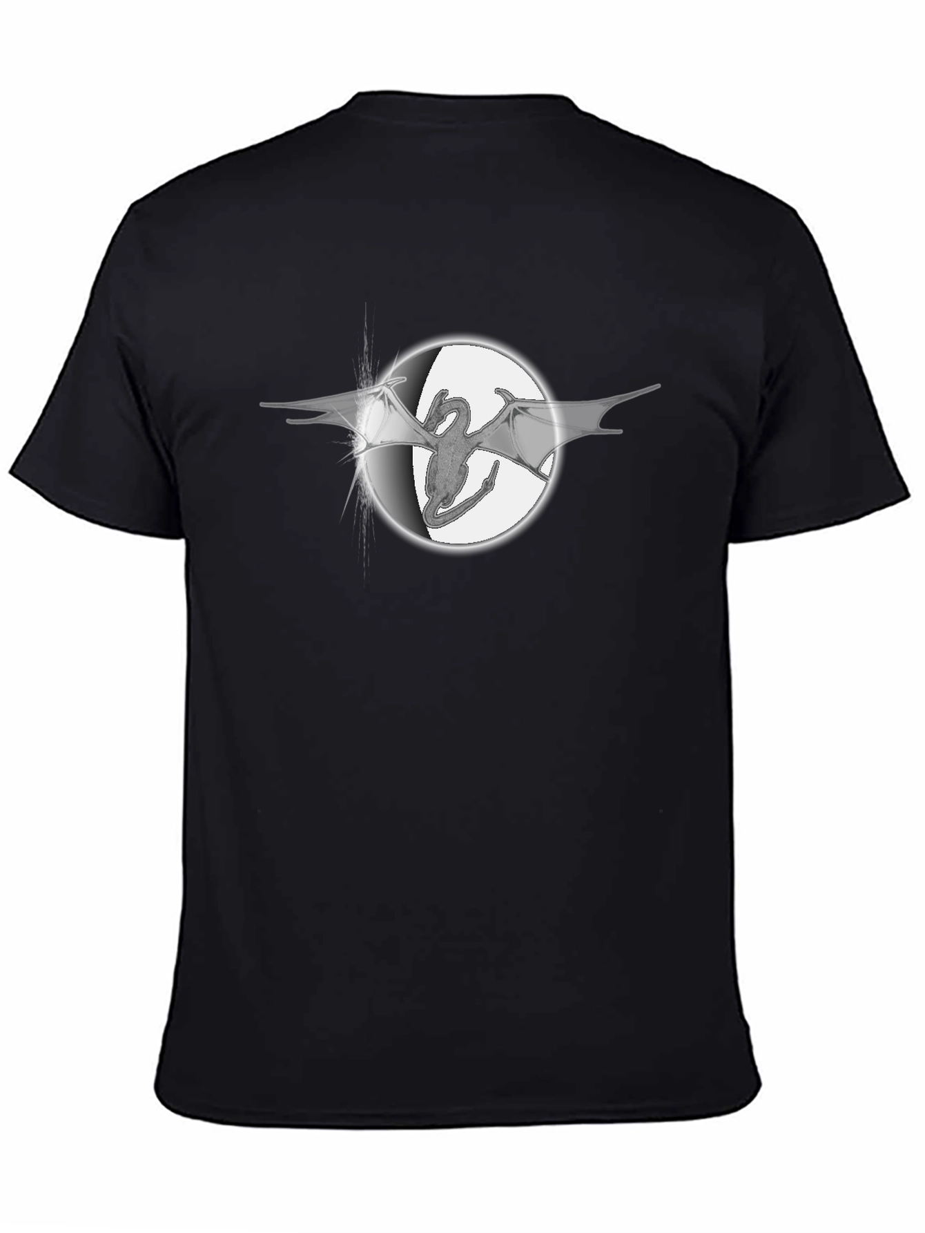 Dragon Circle Graphic Tee - Black Cotton Blend