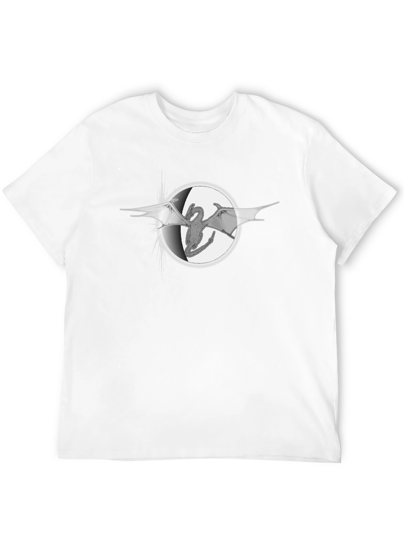 Dragon Circle Graphic Tee - Black Cotton Blend