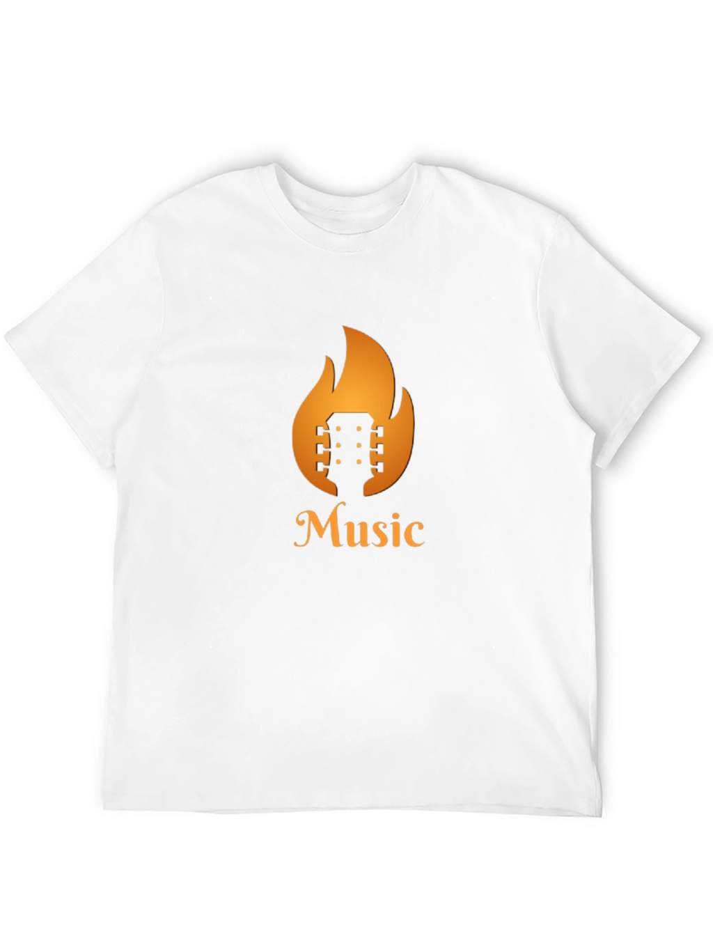 Fiery Music T-Shirt - Guitar in Flames Design