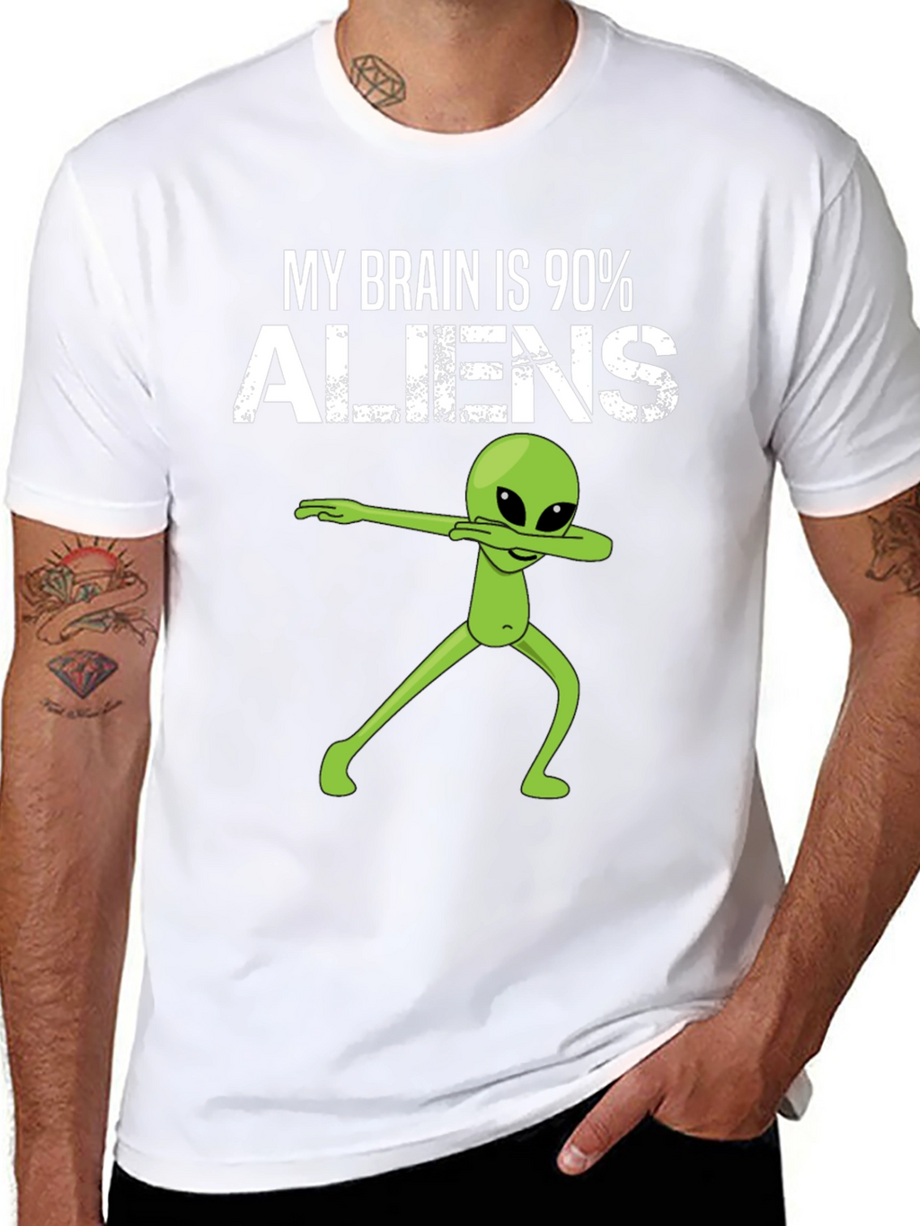 My Brain is 90% Aliens Dab T-Shirt