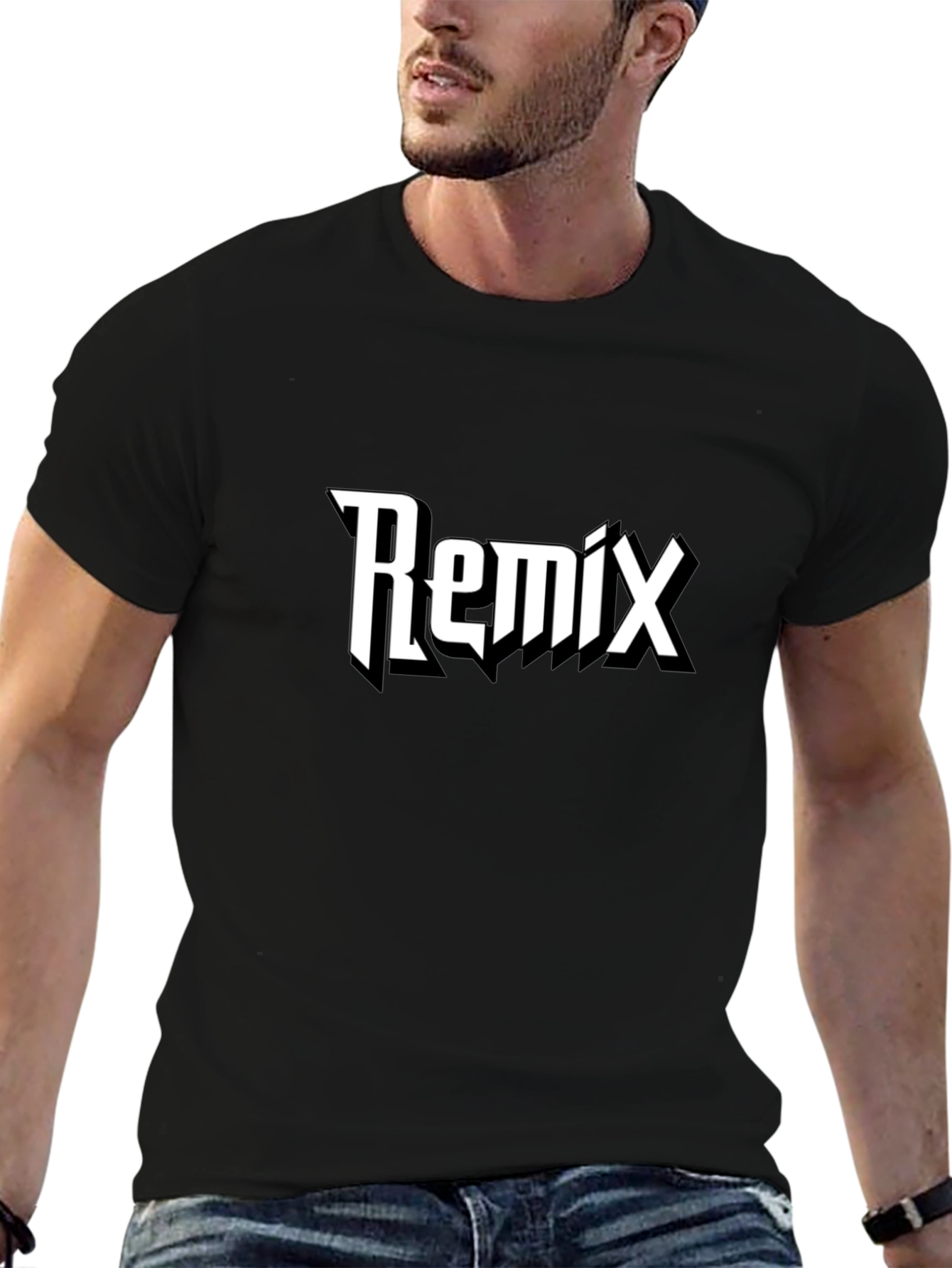 Remix Graphic Black T-Shirt - Casual Style