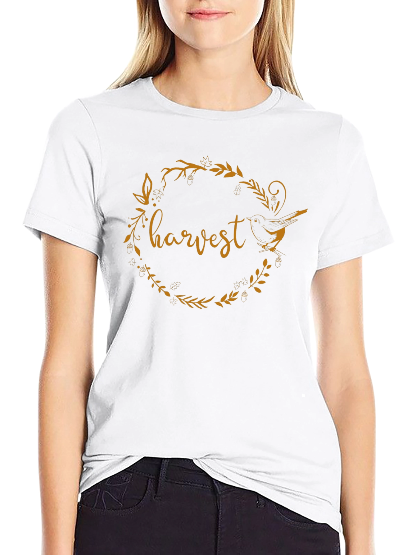 Harvest Bird Wreath Graphic Tee