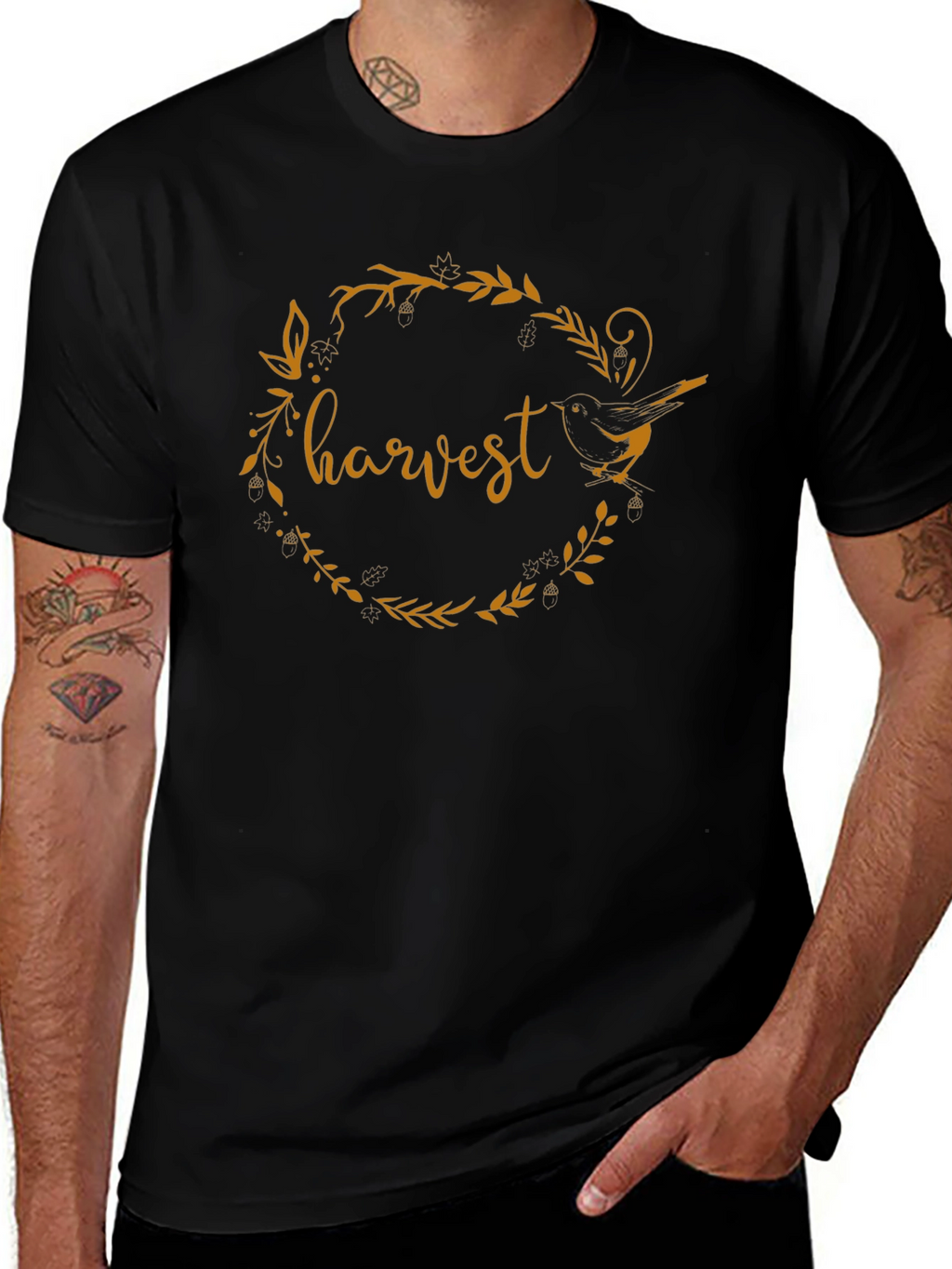 Harvest Bird Wreath Graphic Tee