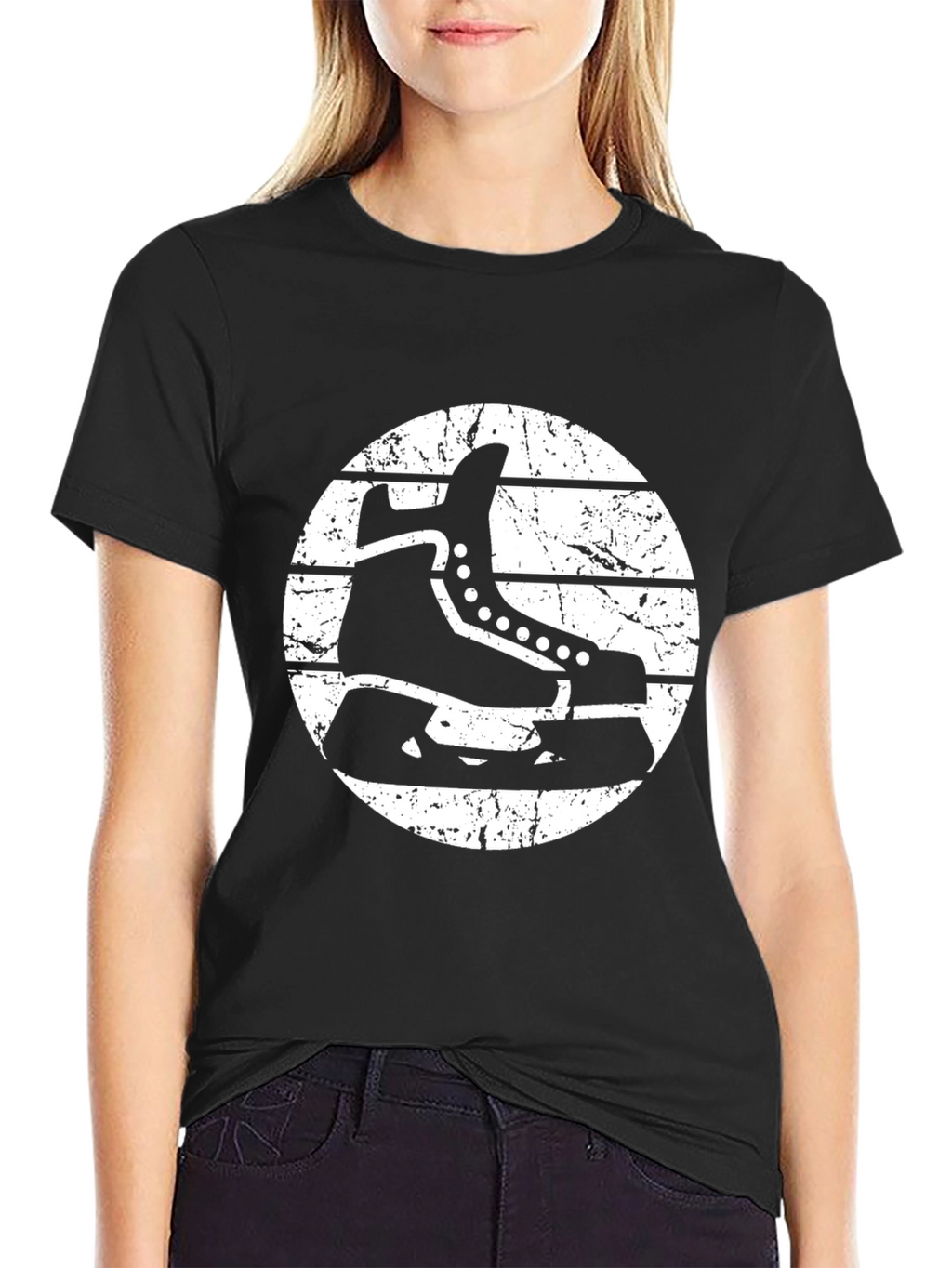 Hockey Skate Graphic T-Shirt - Retro Style