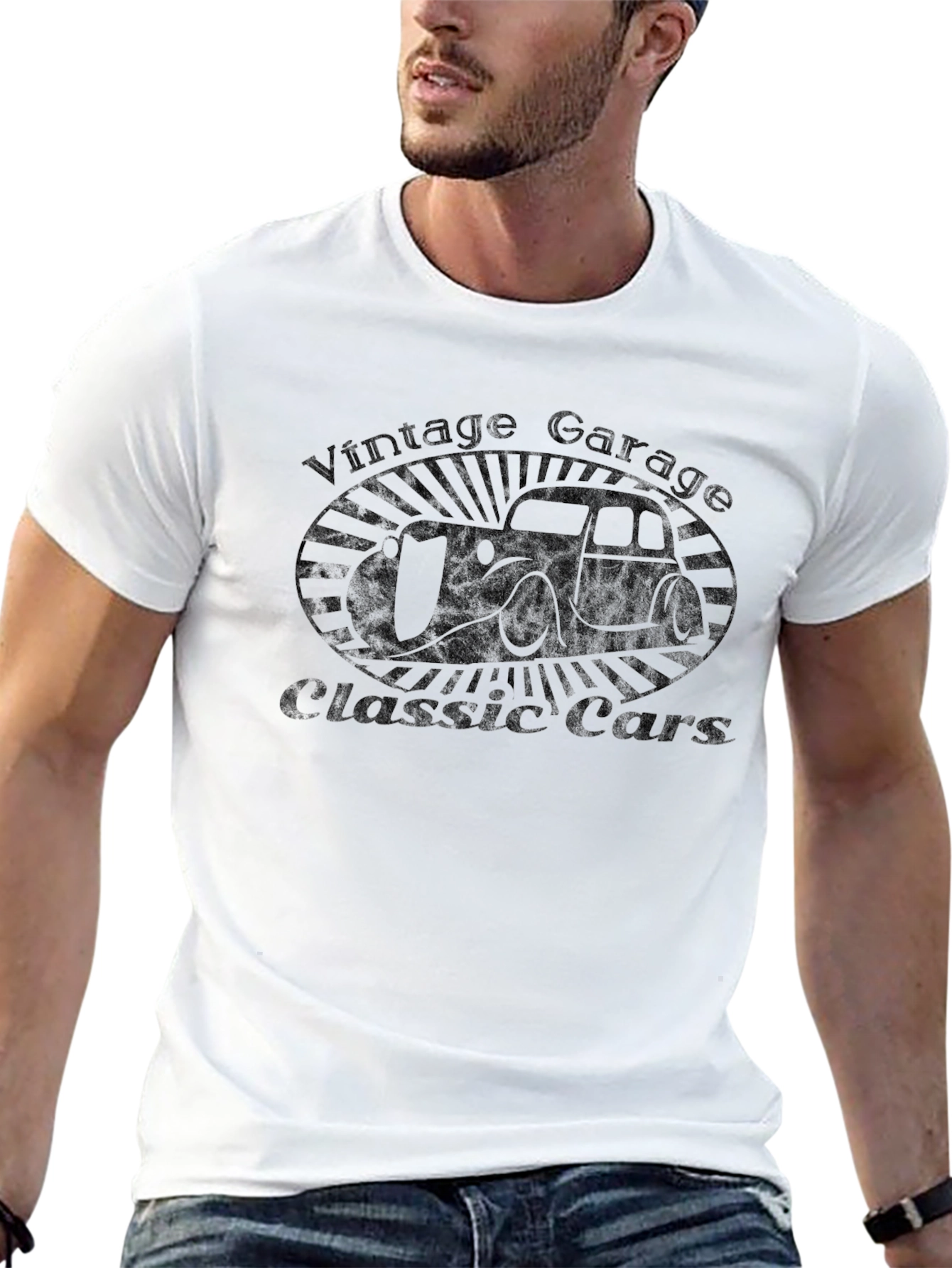 Vintage Garage Classic Cars Black T-Shirt