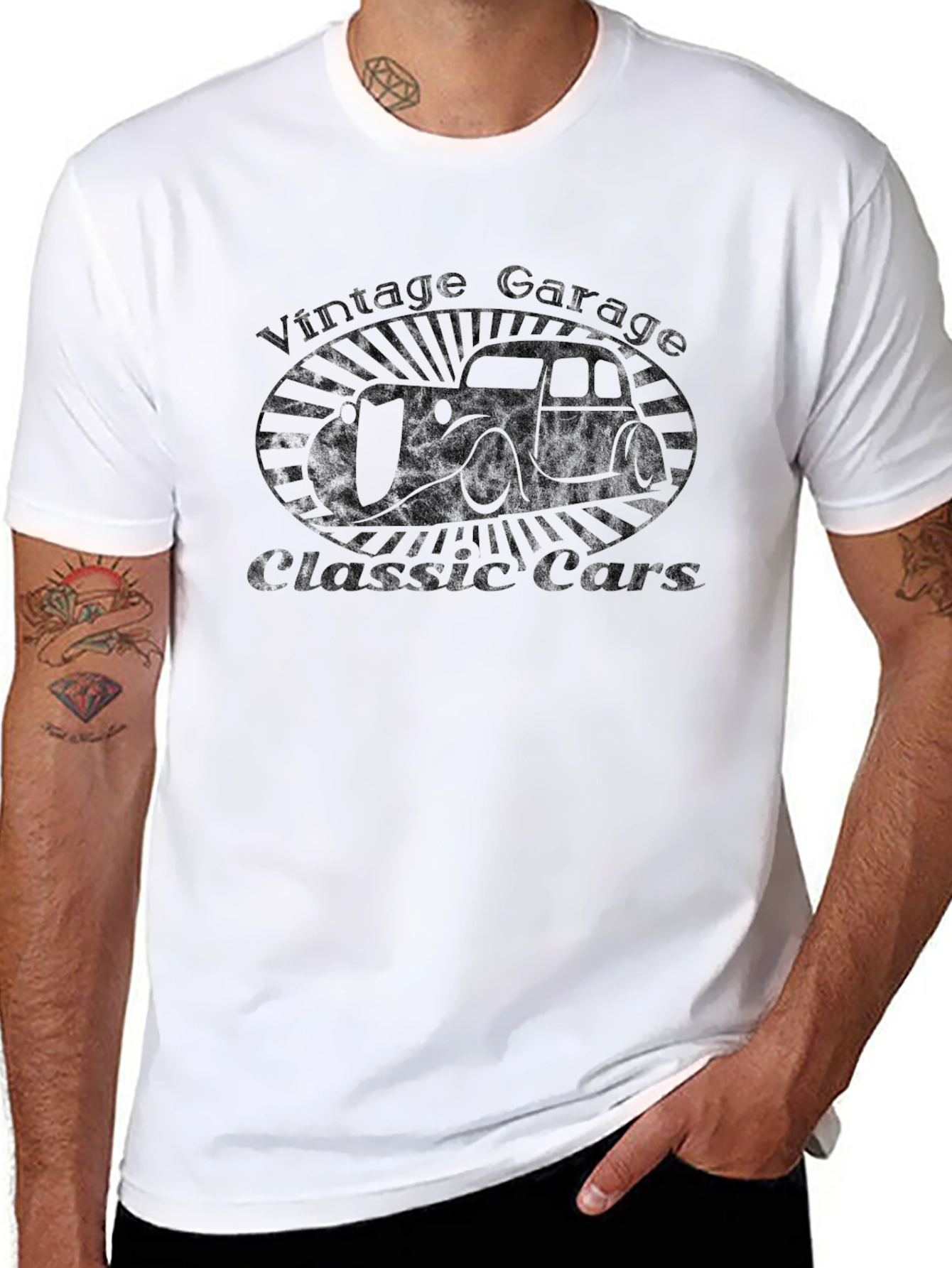 Vintage Garage Classic Cars Black T-Shirt