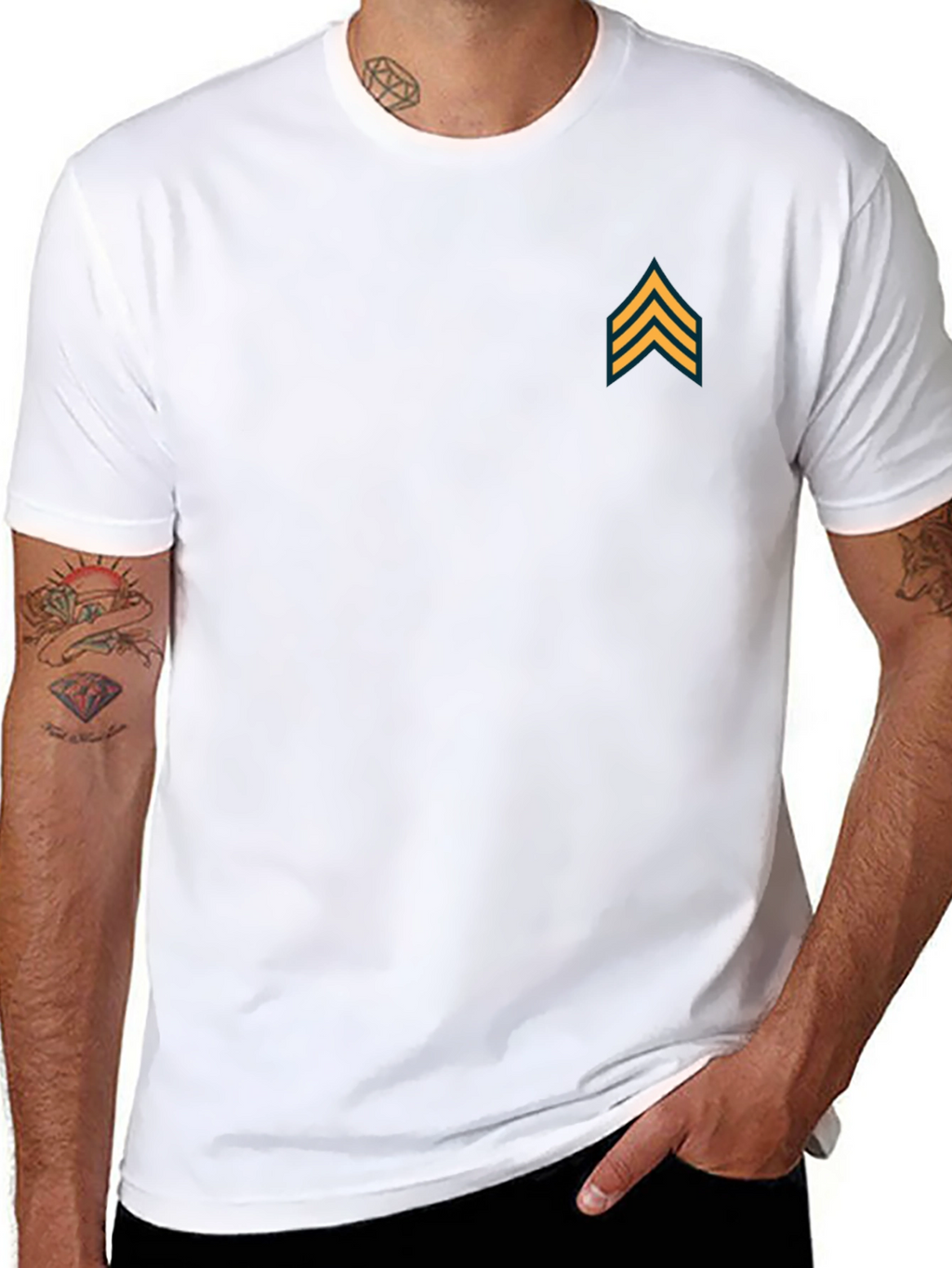 Rank Chevron Tee - Black