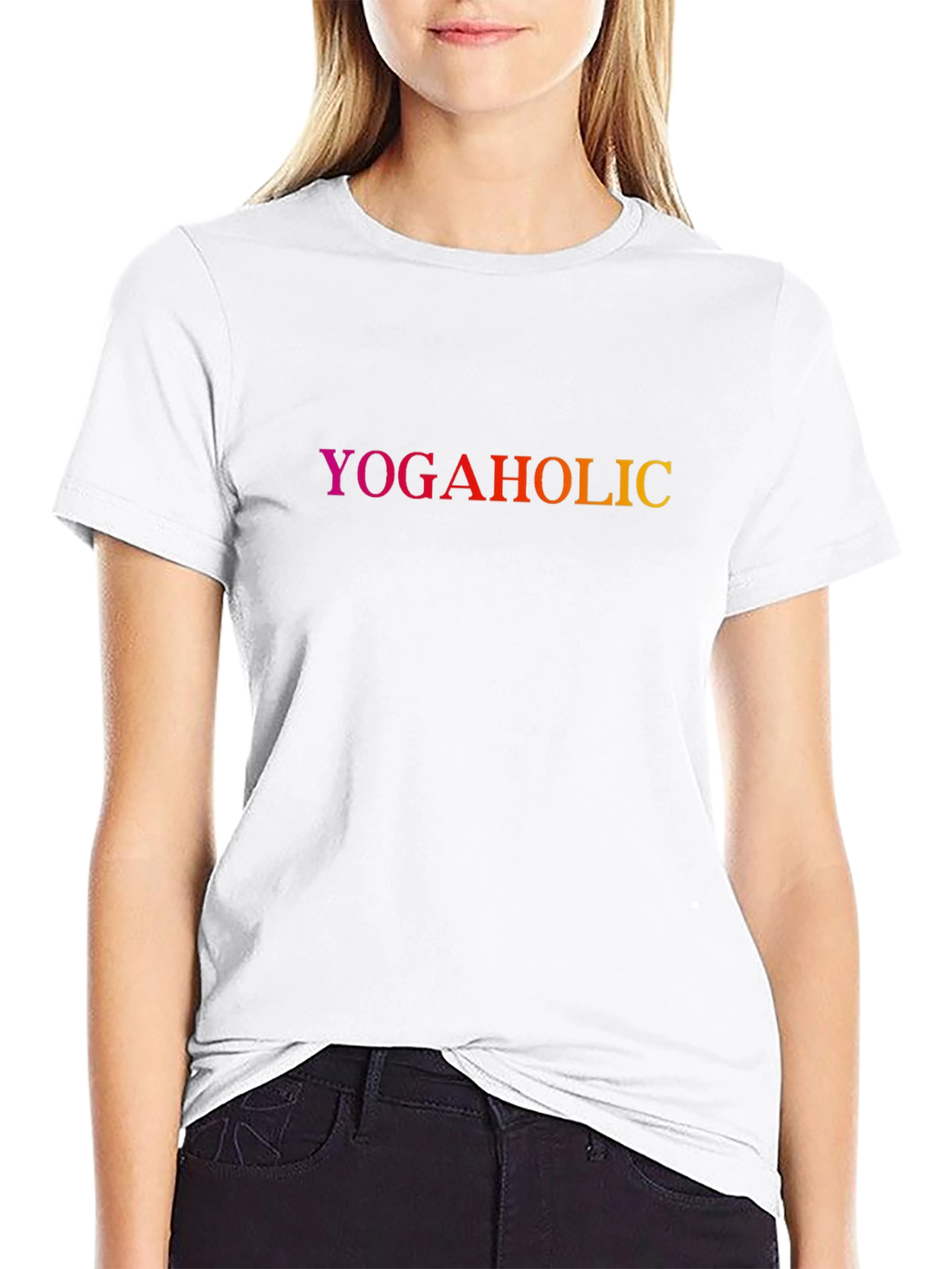 Yogaholic Gradient Tee - Black Cotton Blend