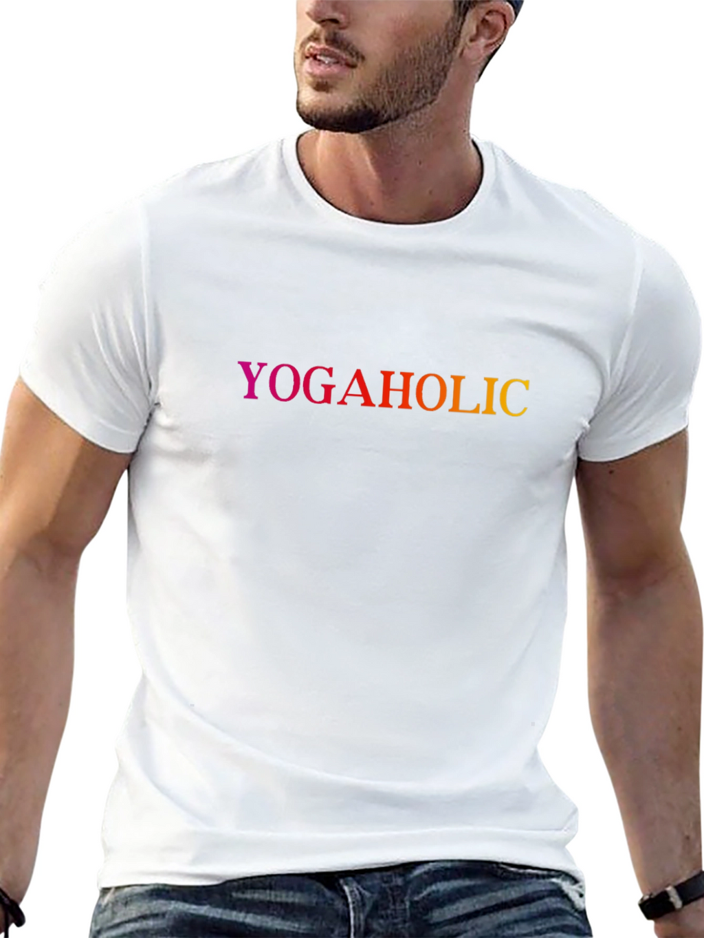 Yogaholic Gradient Tee - Black Cotton Blend