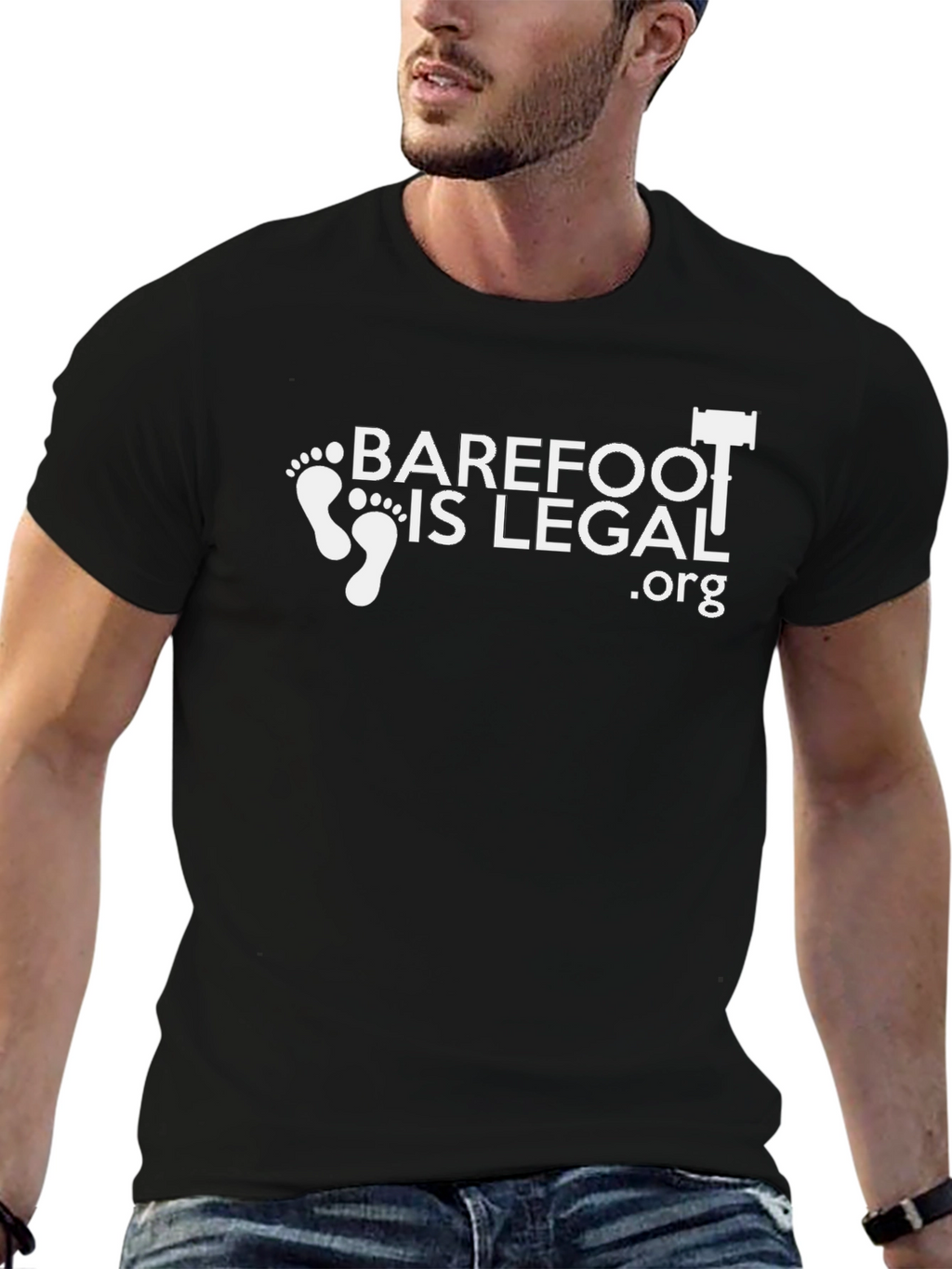 Barefoot is Legal T-Shirt - Black
