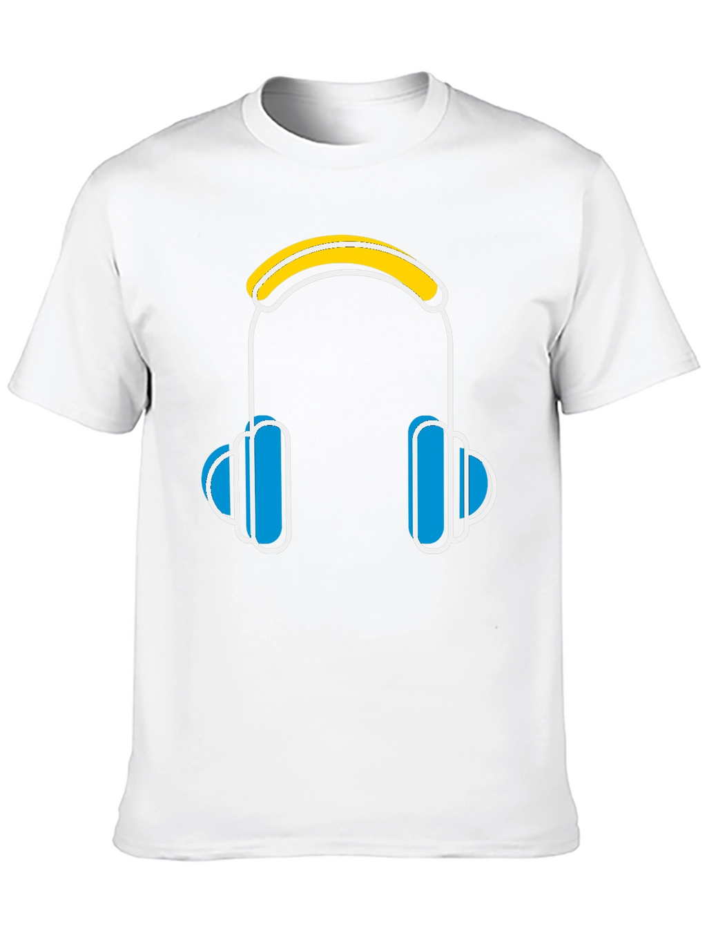 Cool Headphones Graphic Black T-Shirt
