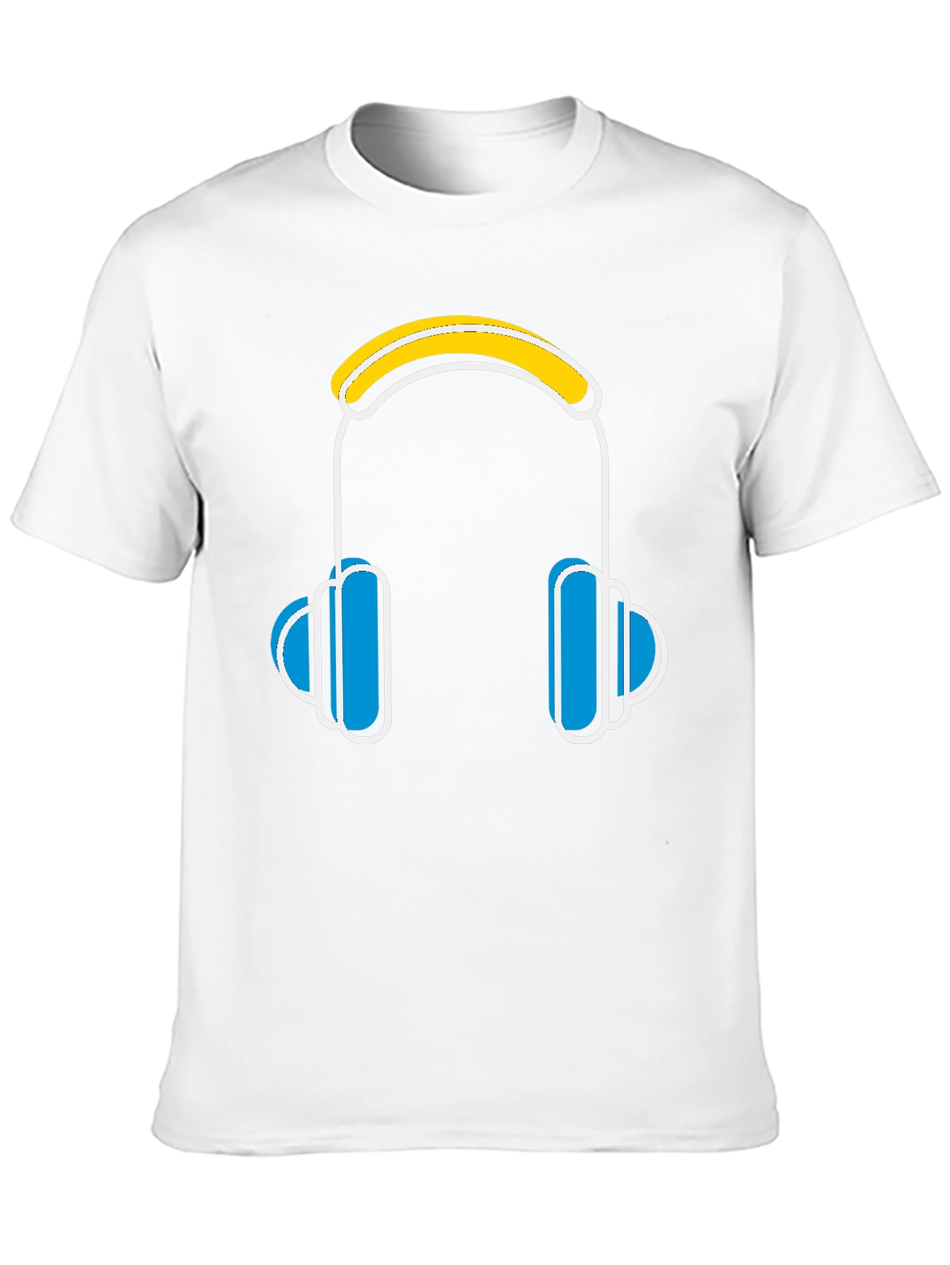 Cool Headphones Graphic Black T-Shirt