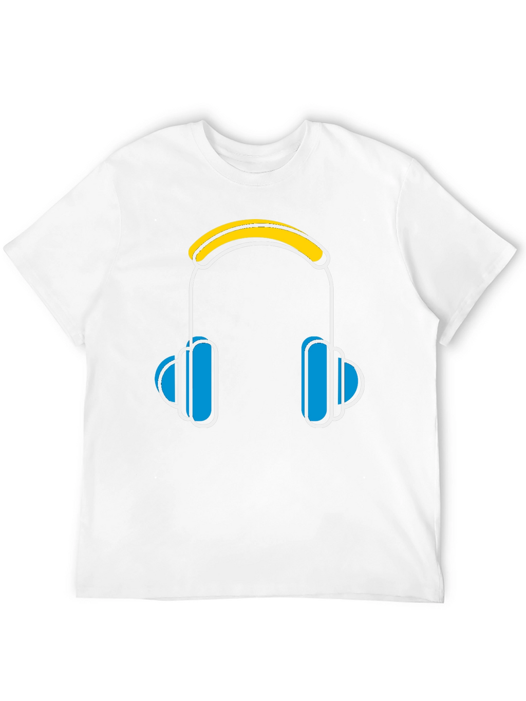 Cool Headphones Graphic Black T-Shirt