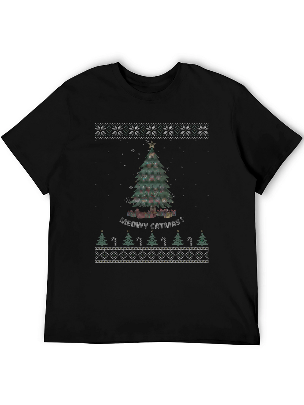 Meowy Catmas Christmas Tree Graphic Tee