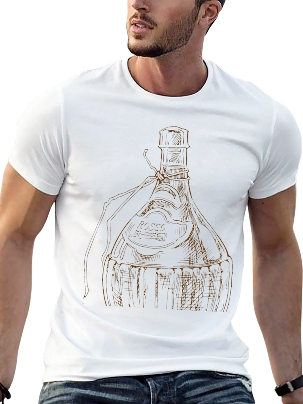 Wine Bottle Graphic Tee - Unique Design