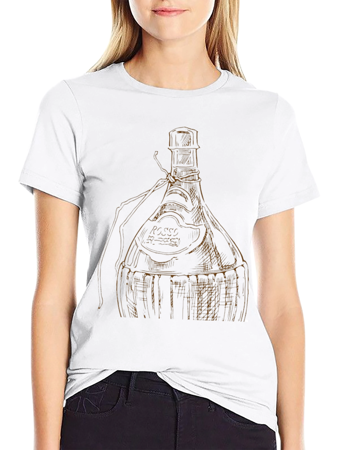 Wine Bottle Graphic Tee - Unique Design
