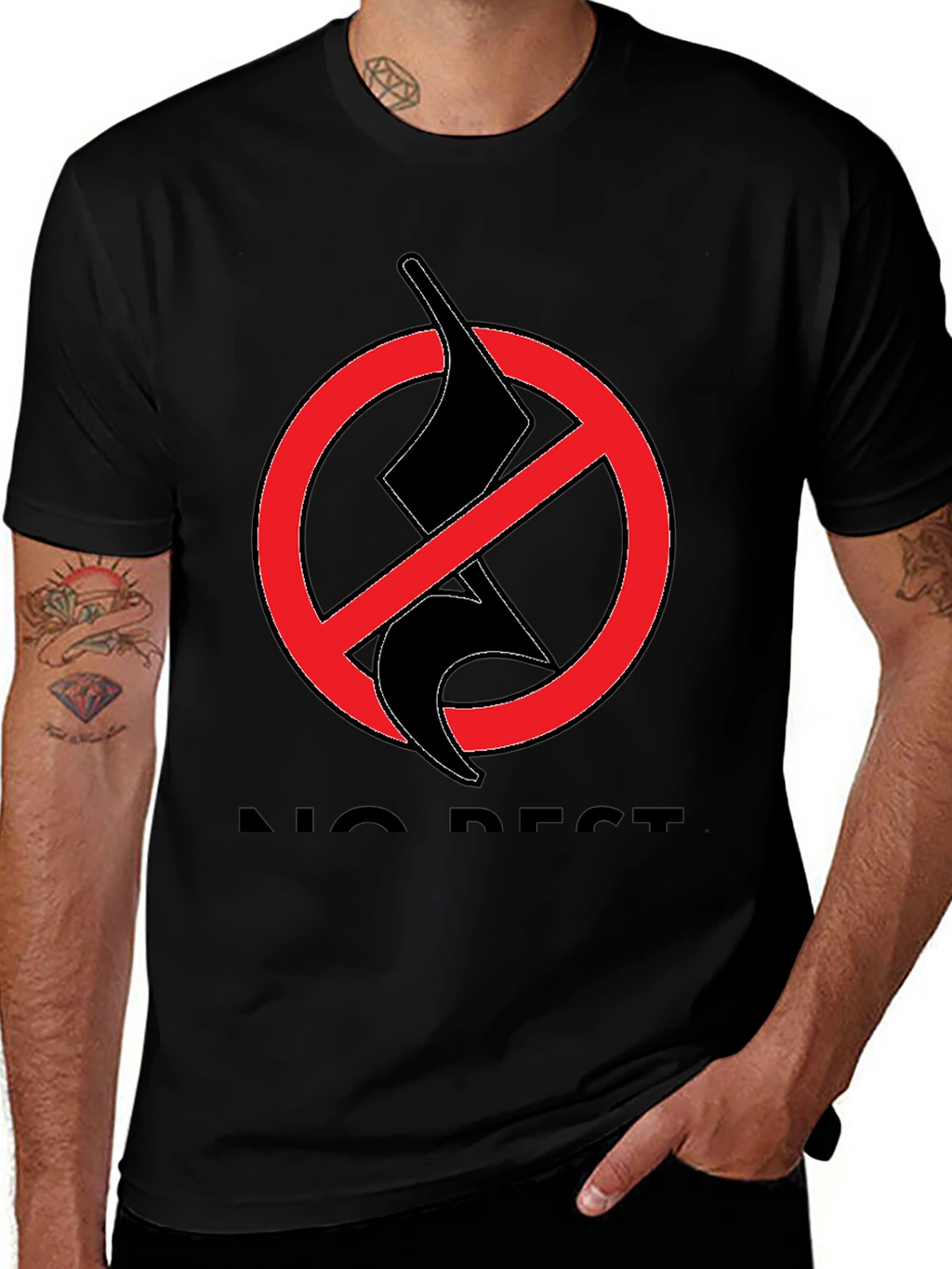 No Rest T-Shirt - Black Graphic Tee