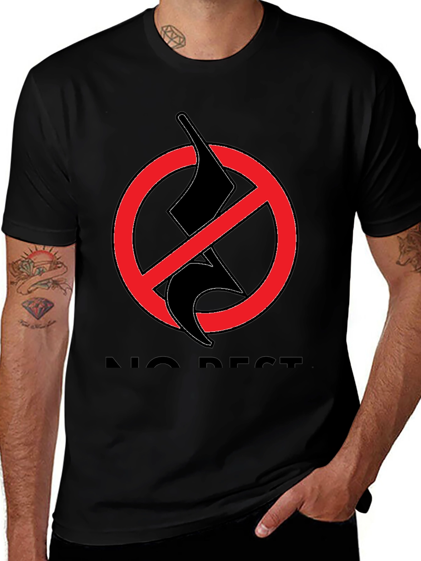 No Rest T-Shirt - Black Graphic Tee