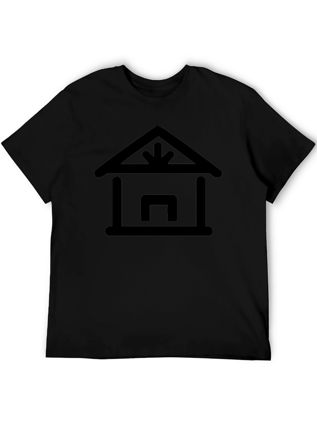 Black T-Shirt with Receiving Warehouse Icon