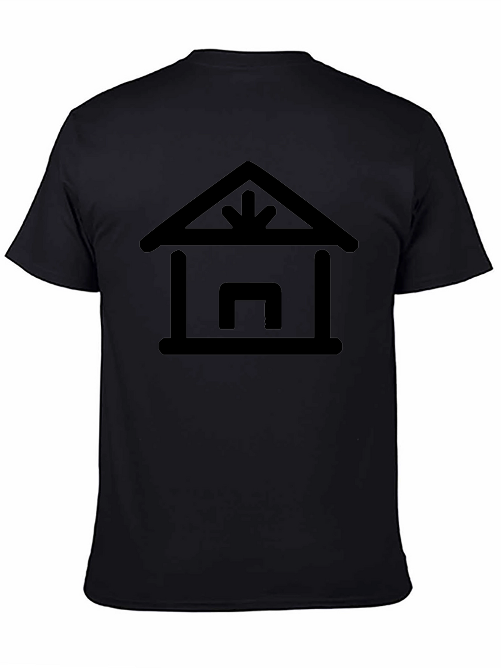 Black T-Shirt with Receiving Warehouse Icon