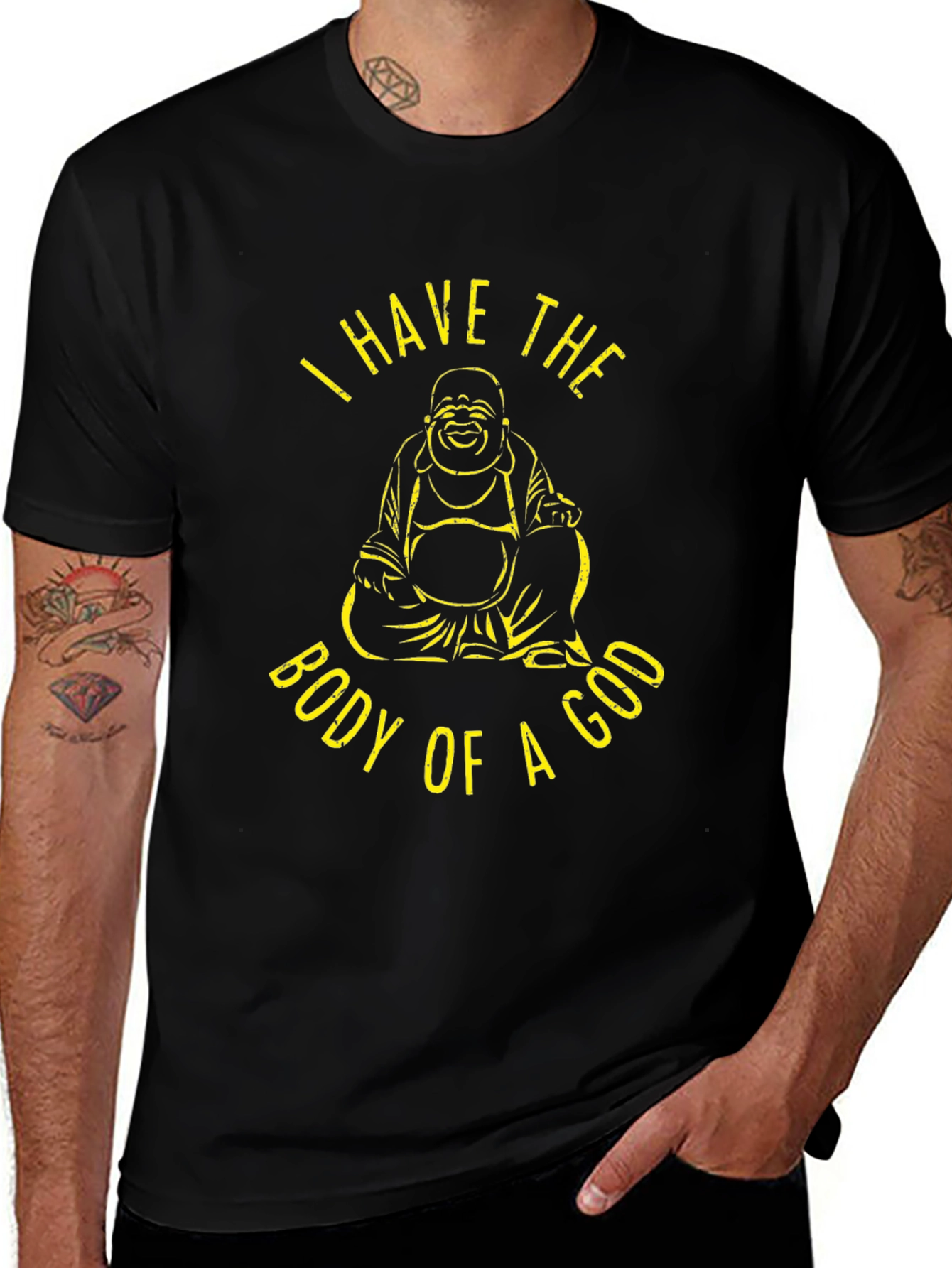 Buddha Body of a God Black Graphic Tee