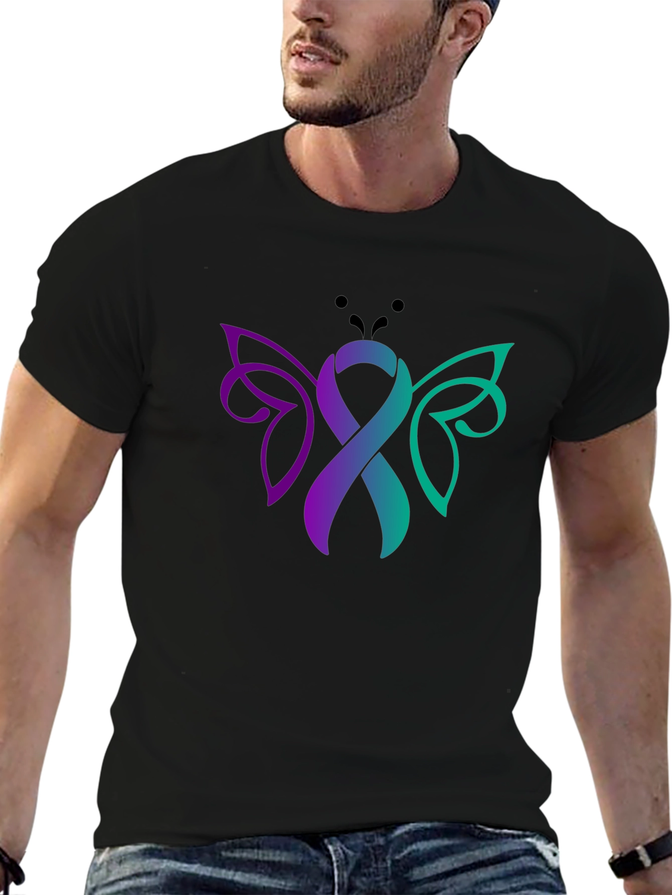 Awareness Ribbon Butterfly Graphic Tee