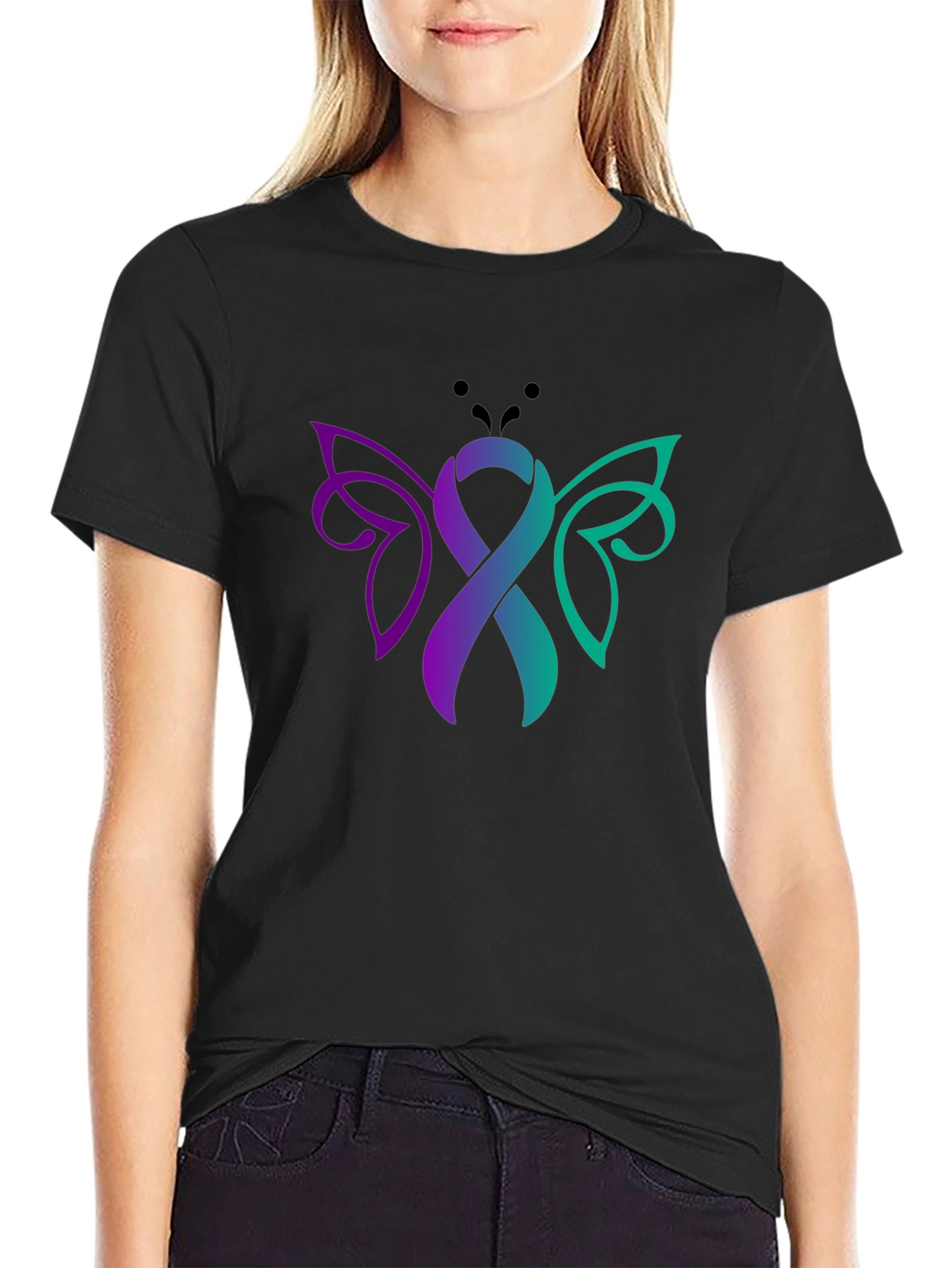 Awareness Ribbon Butterfly Graphic Tee