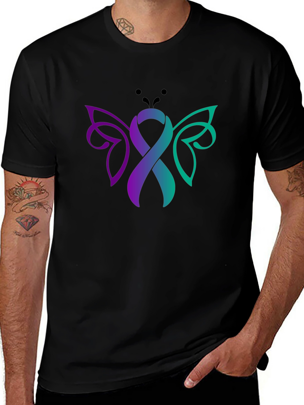 Awareness Ribbon Butterfly Graphic Tee