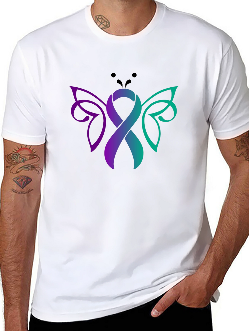 Awareness Ribbon Butterfly Graphic Tee