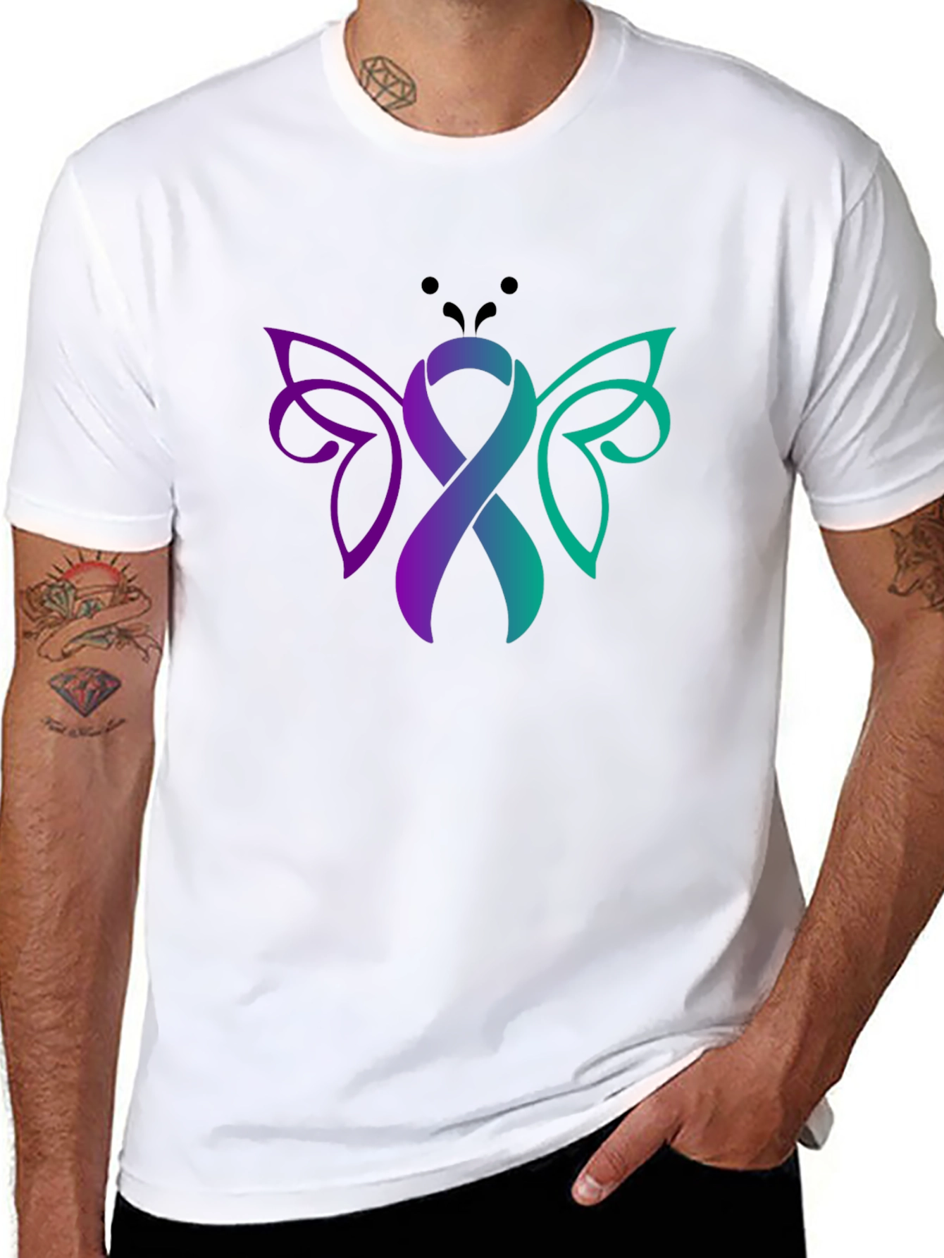 Awareness Ribbon Butterfly Graphic Tee