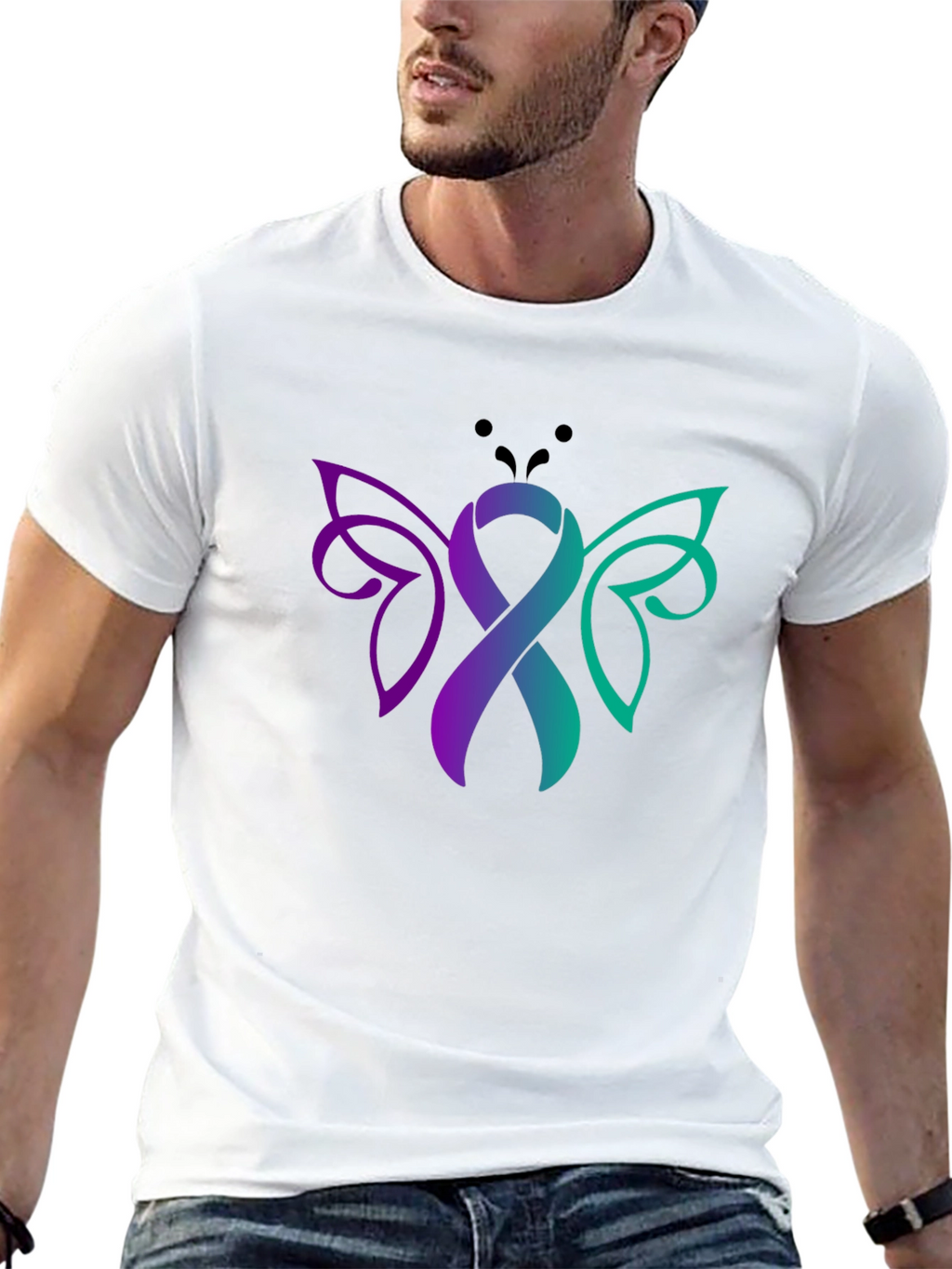 Awareness Ribbon Butterfly Graphic Tee
